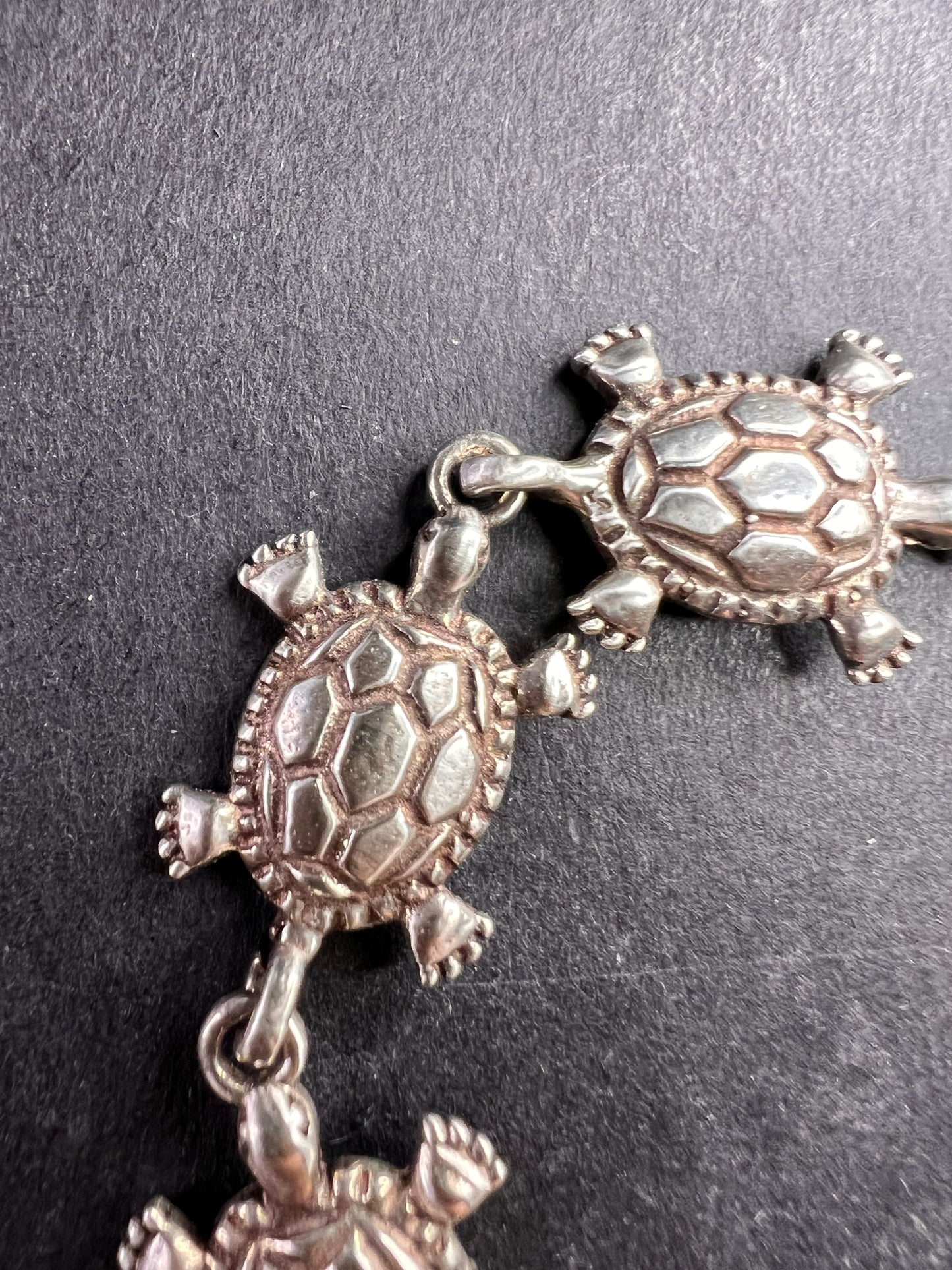 Vintage sterling silver turtles bracelet