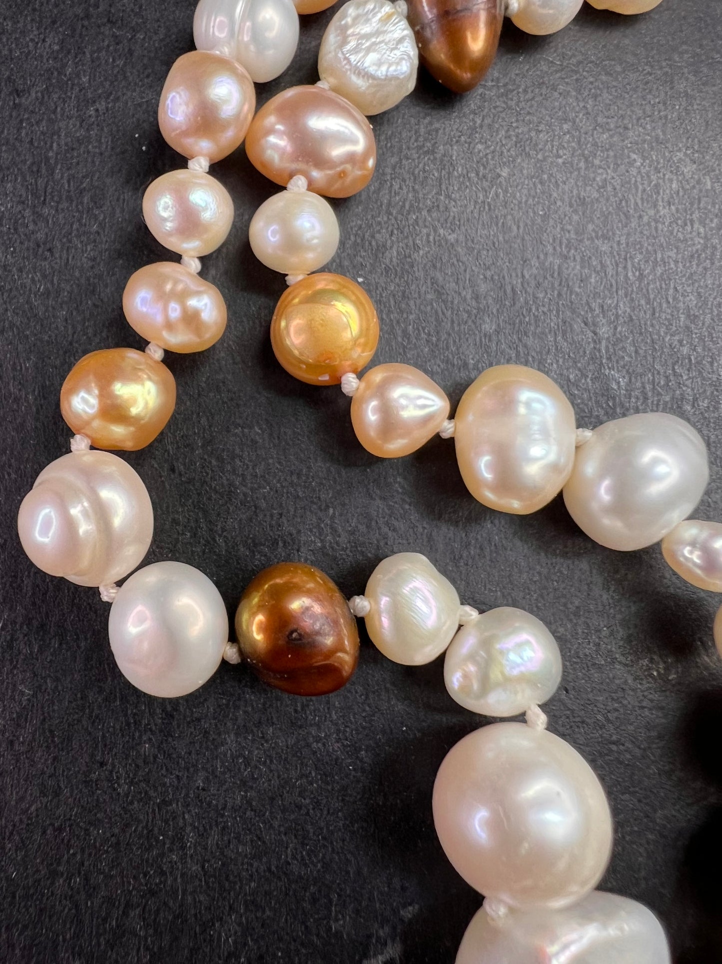 Multi colored freshwater pearls 50 inch endless necklace