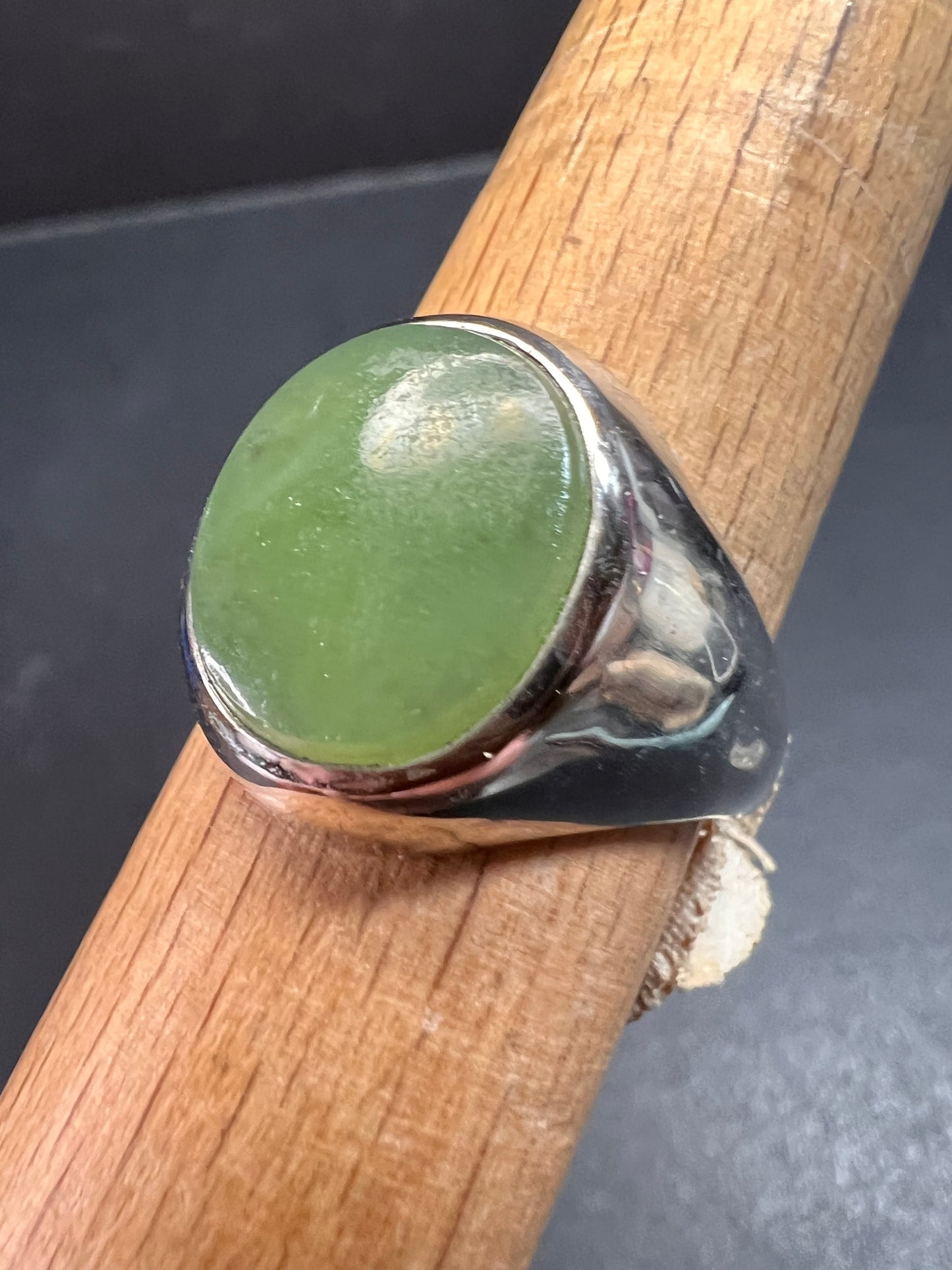 Vintage jade Pa Ha Co sterling silver ring size 8
