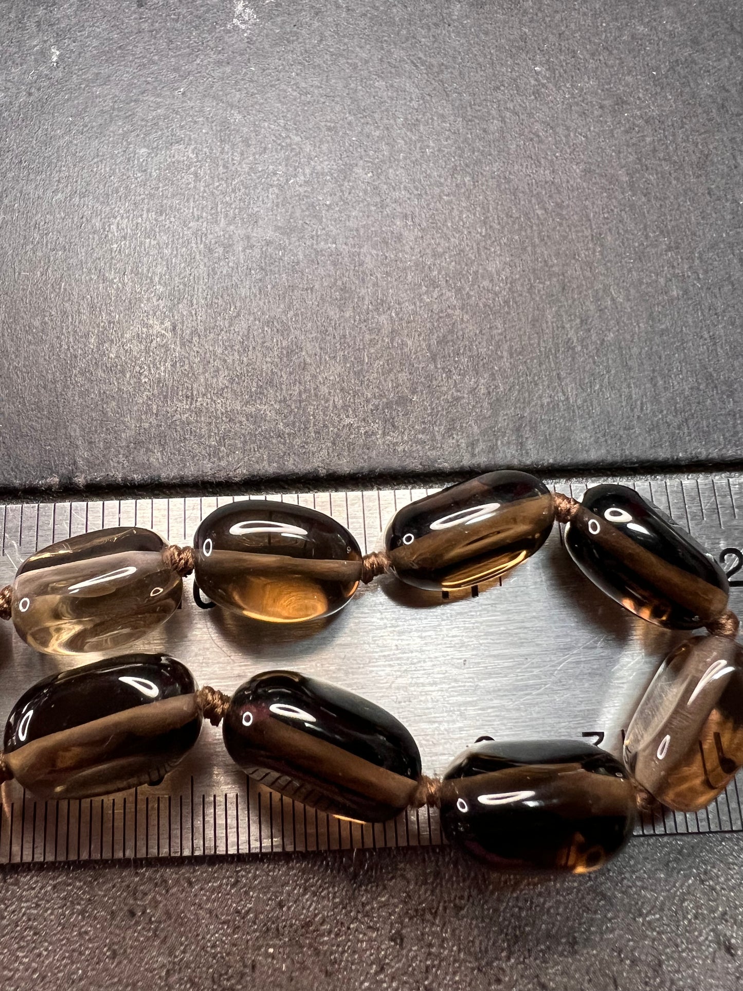 NEW smoky quartz 24 inch necklace with sterling silver clasp