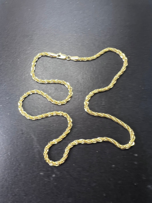 10k Peruvian gold 18 inch rope chain