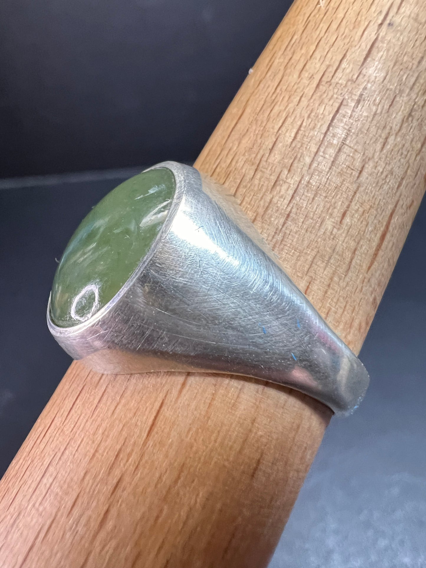 Vintage Pa Ha Co nephrite Jade sterling silver ring size 12