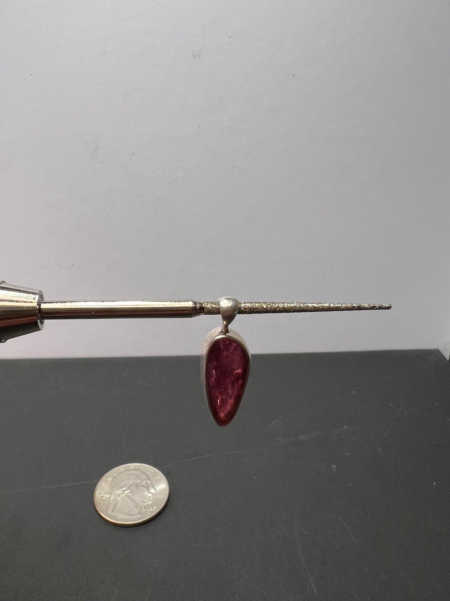 NEW pink tourmaline/ rubellite sterling silver pendant 1.59 grams