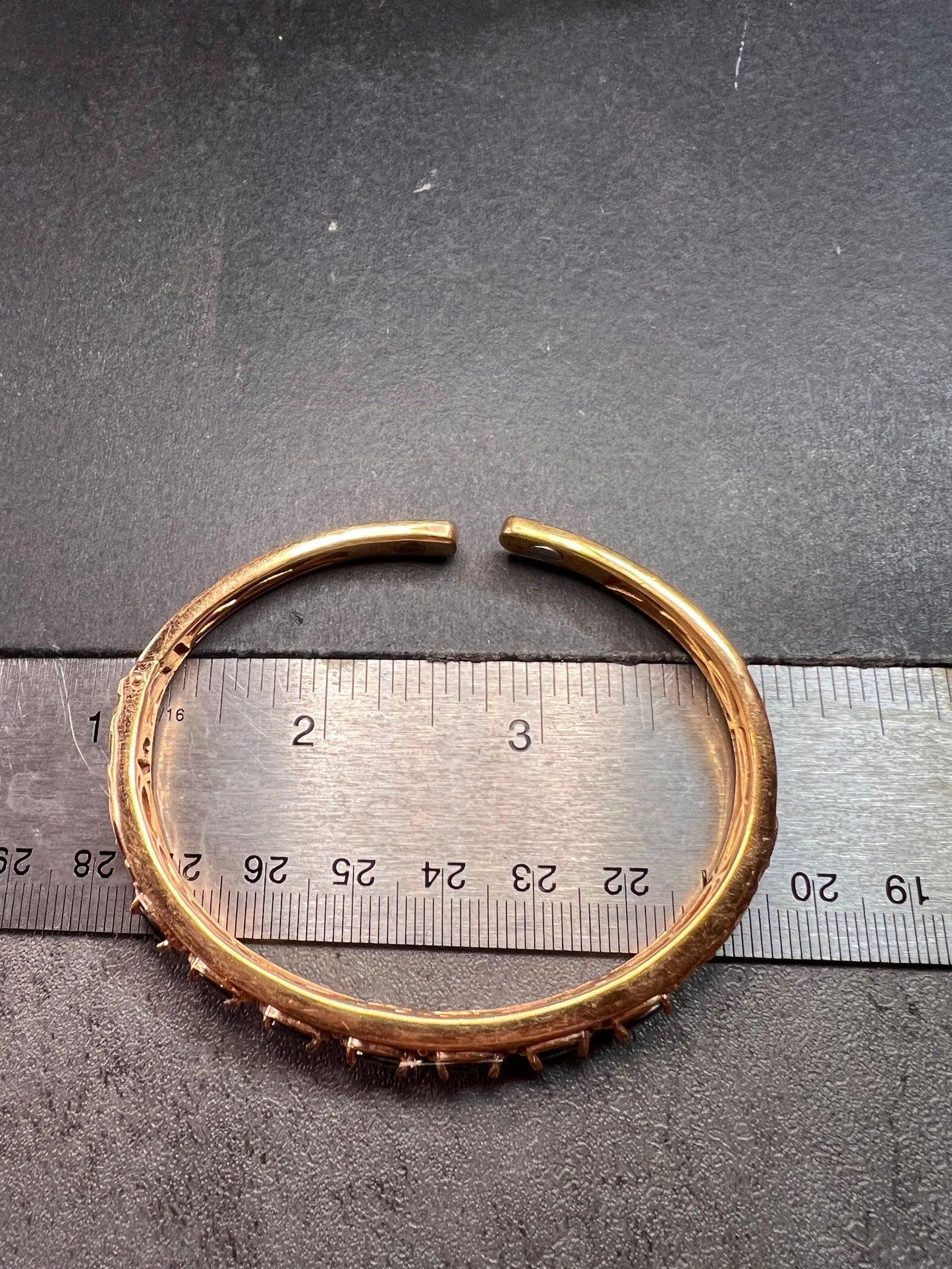 Shungite and copper cuff bracelet with rose gold plating and magnets