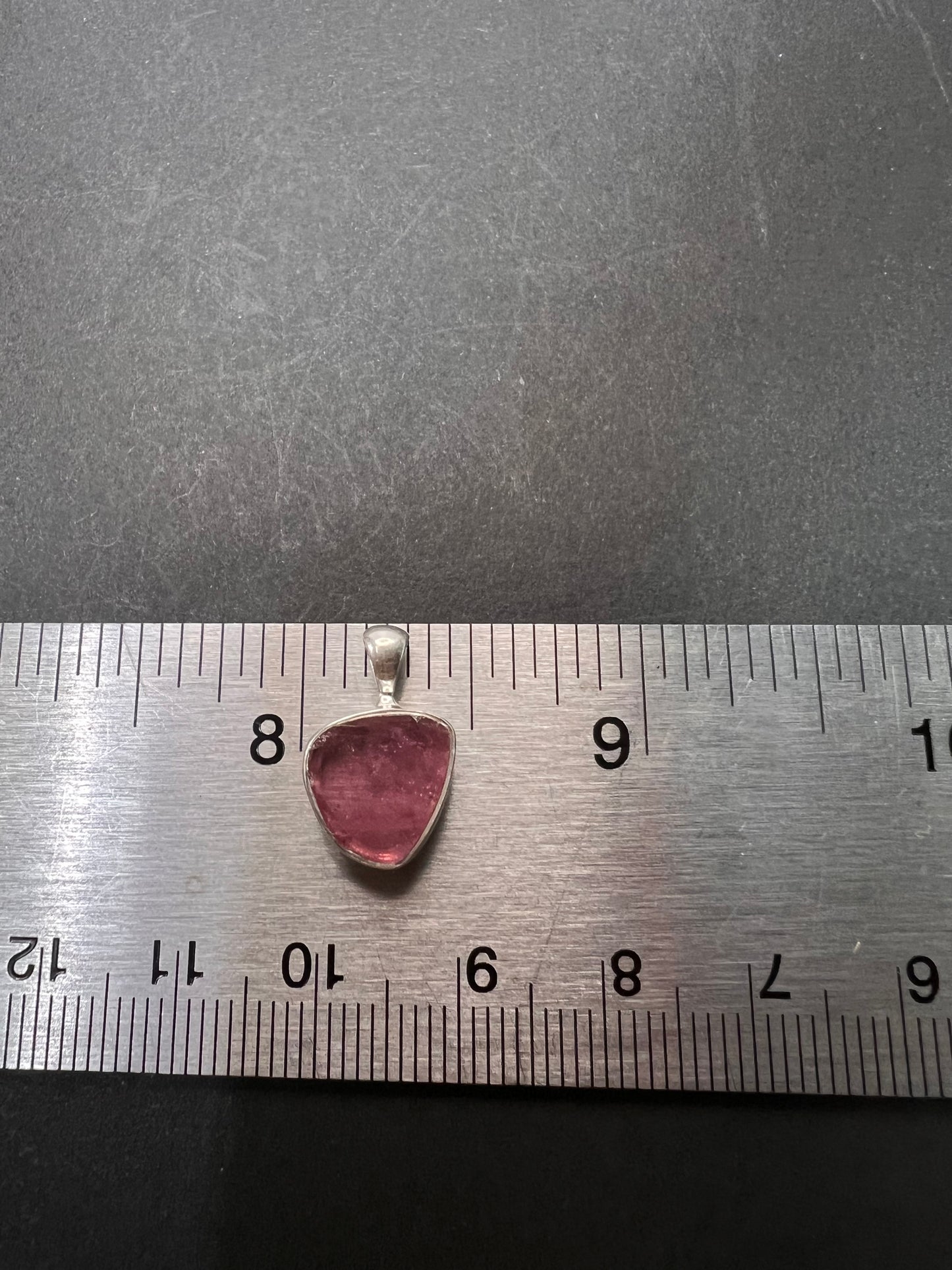 NEW Pink tourmaline sterling silver pendant 1.29 grams