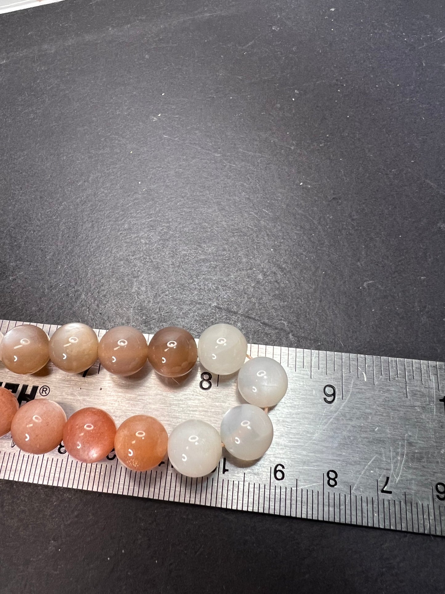 Mixed moonstone sterling silver bolo necklace