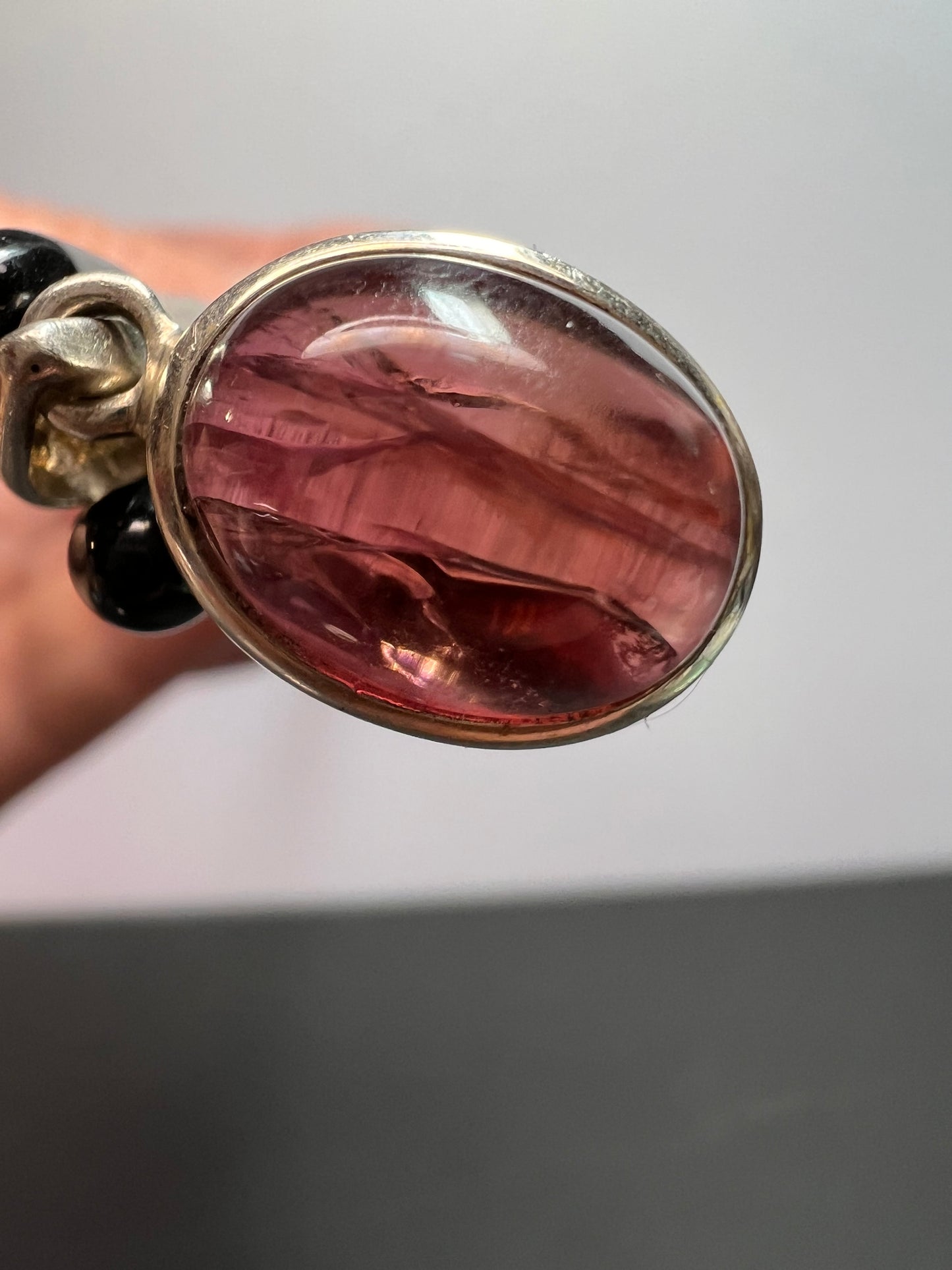 NEW Pink tourmaline Rubellite sterling silver pendant 3.03 grams