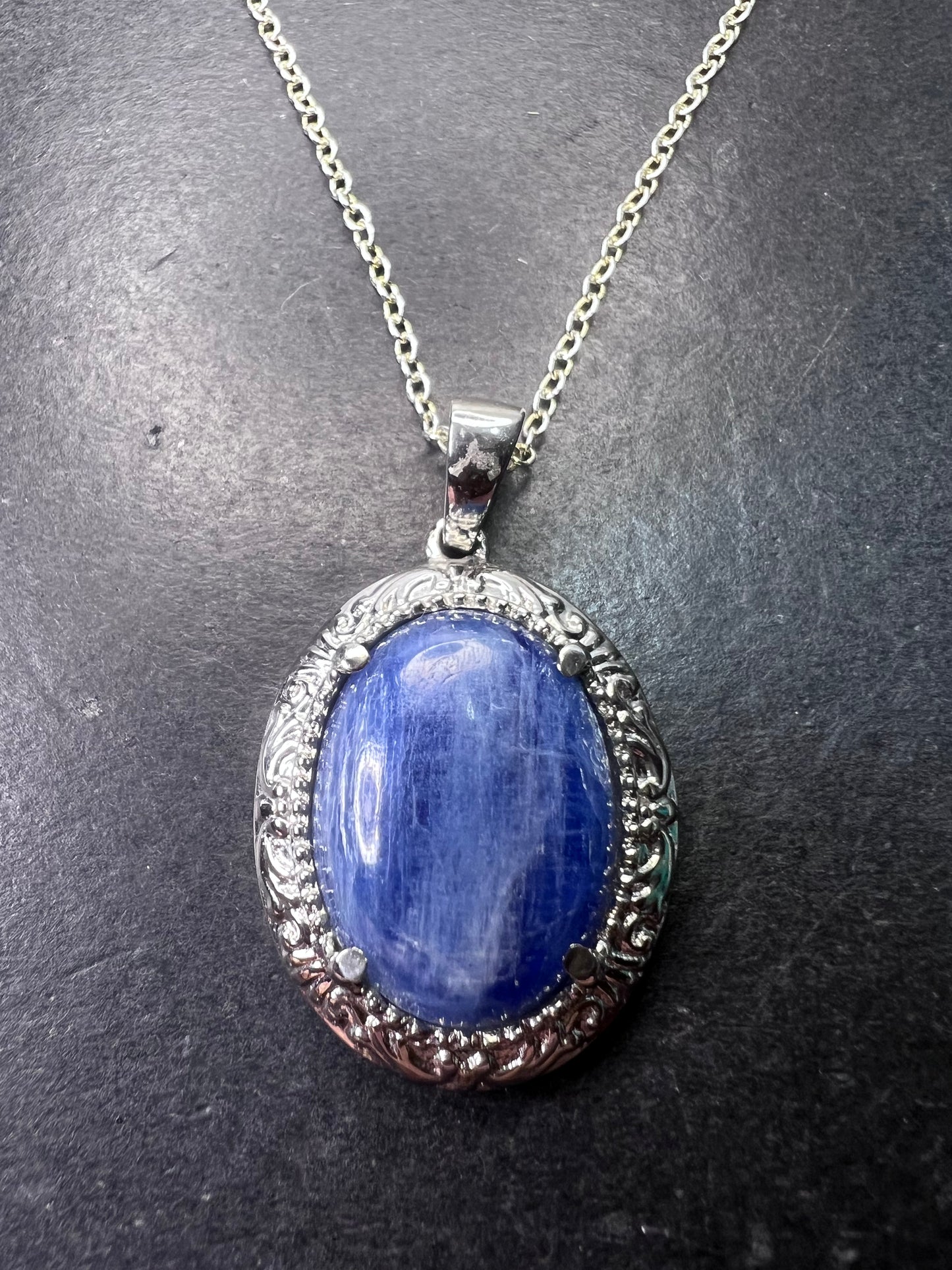 Kyanite stainless steel pendant with chain