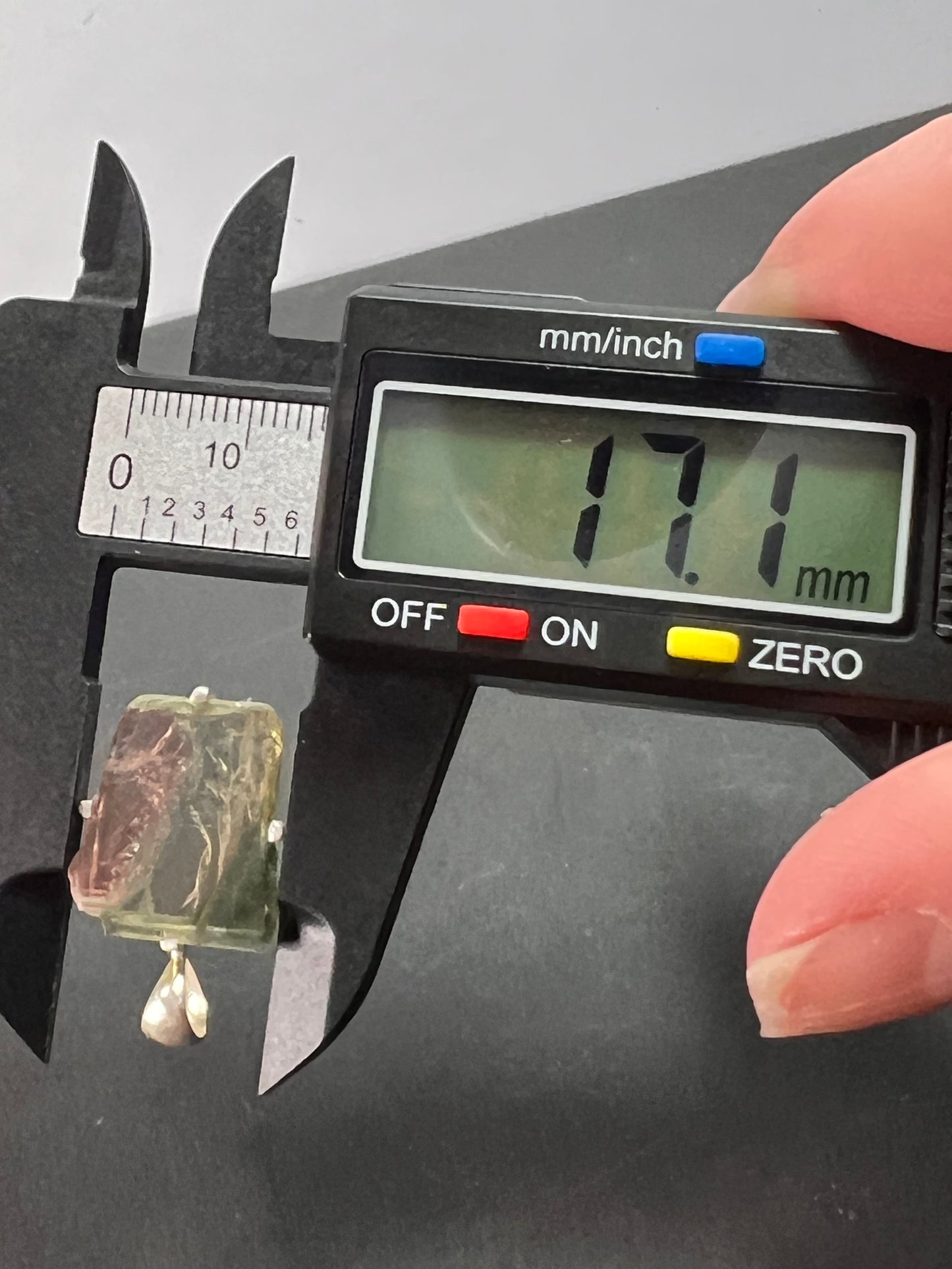 NEW watermelon tourmaline sterling silver freeform pendant 2.52 grams