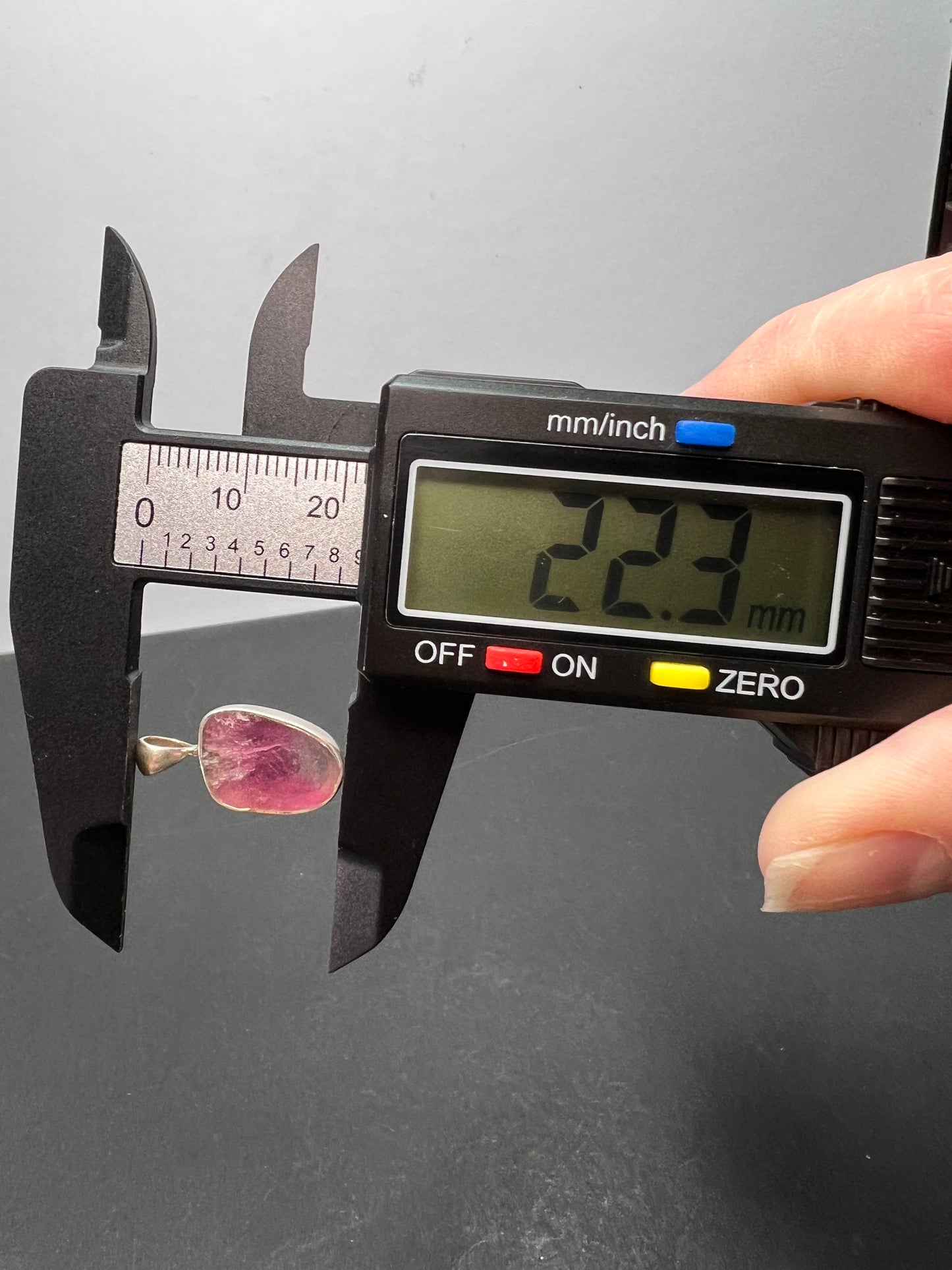 NEW Pink and white tourmaline sterling silver pendant 1.68 grams