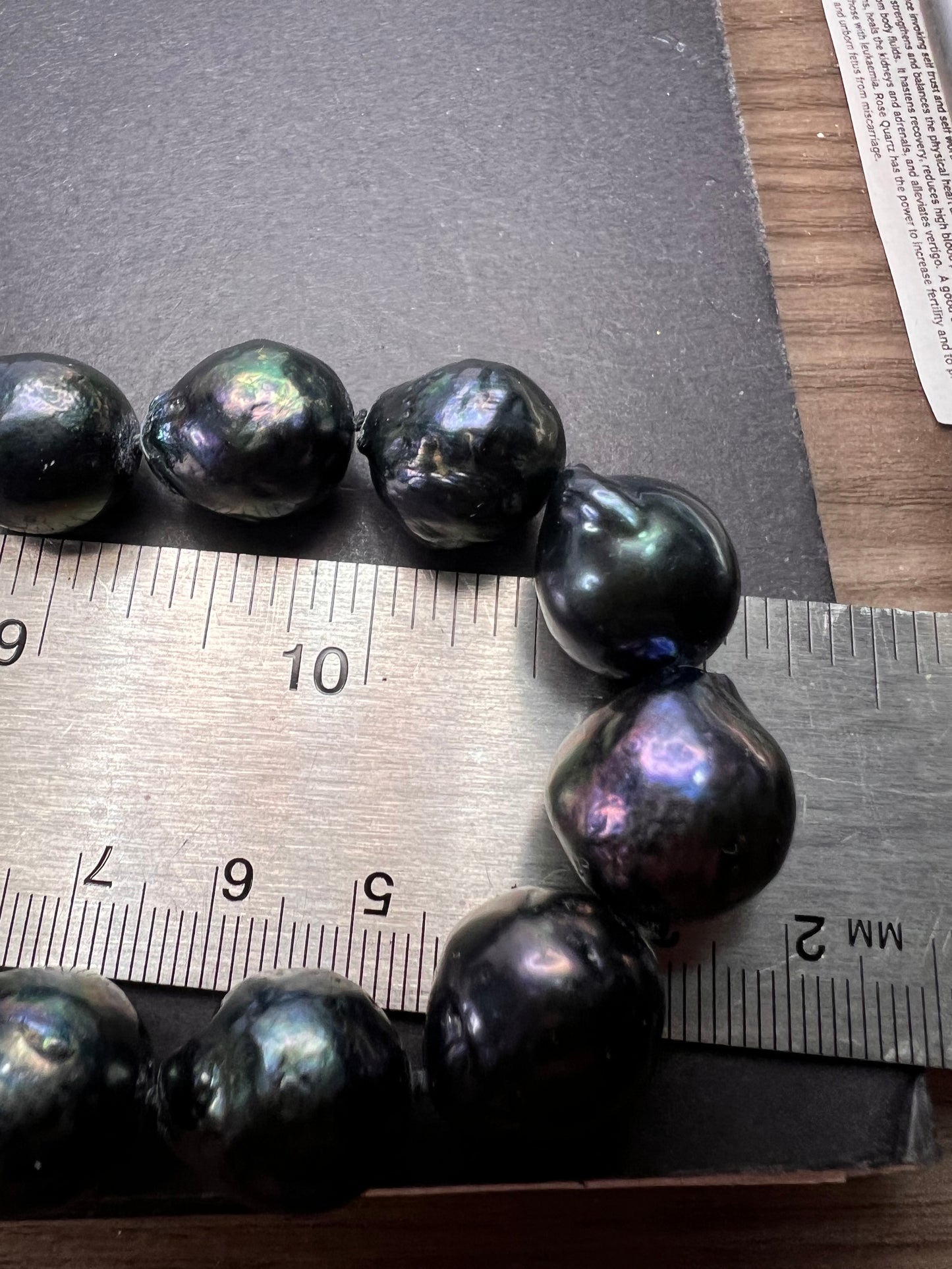 13mm Tahitian peacock baroque pearl 22 inch necklace with sterling silver clasp