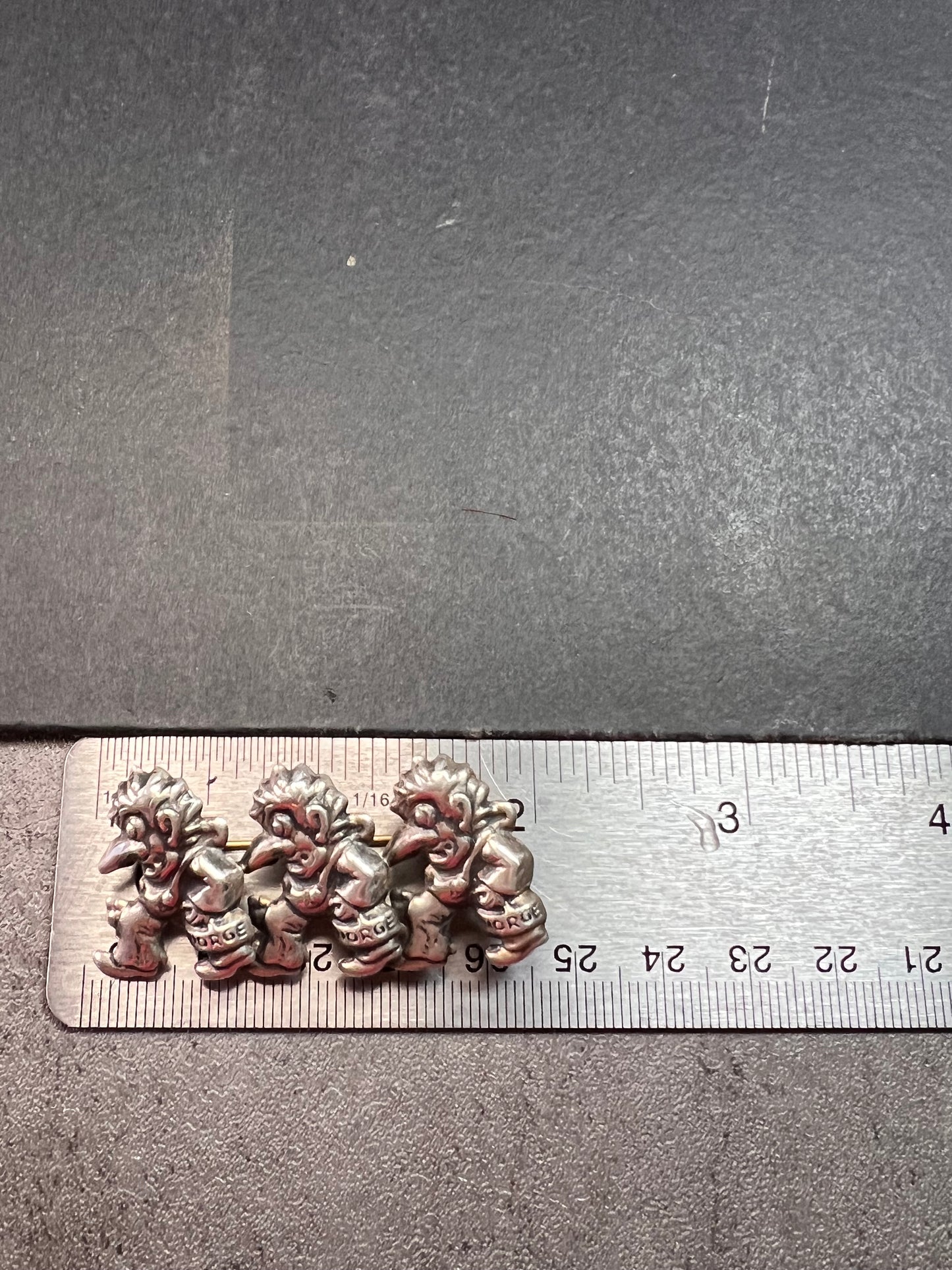 Rare vintage sterling silver Norwegian Norge troll brooch