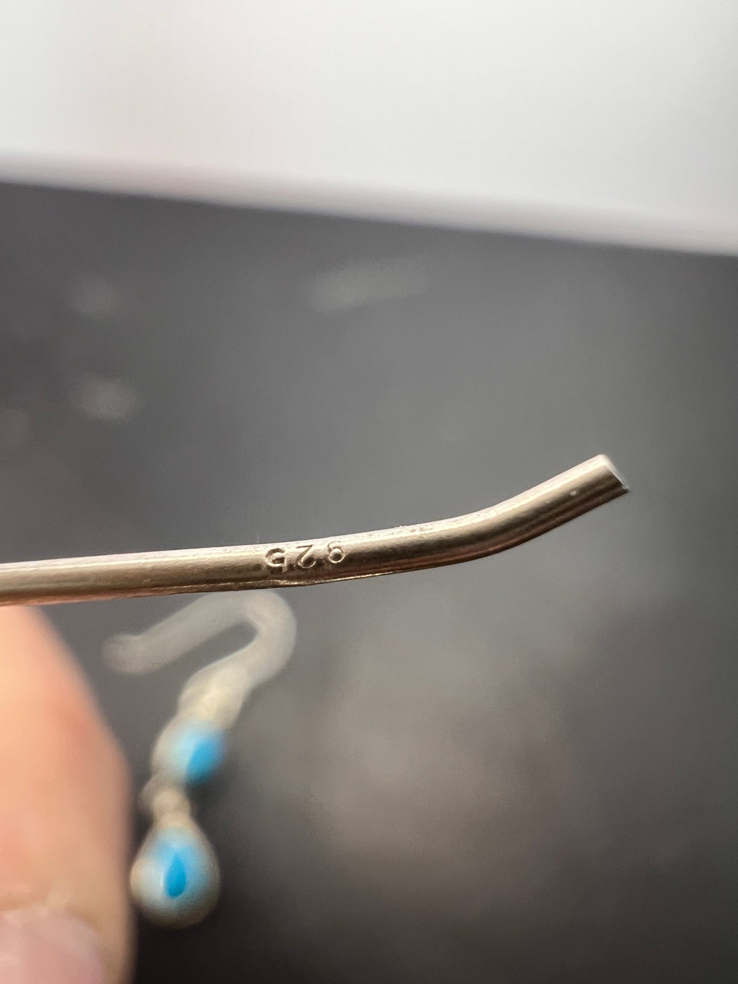 NEW Sleeping Beauty sterling silver turquoise dangle earrings 2.93 grams