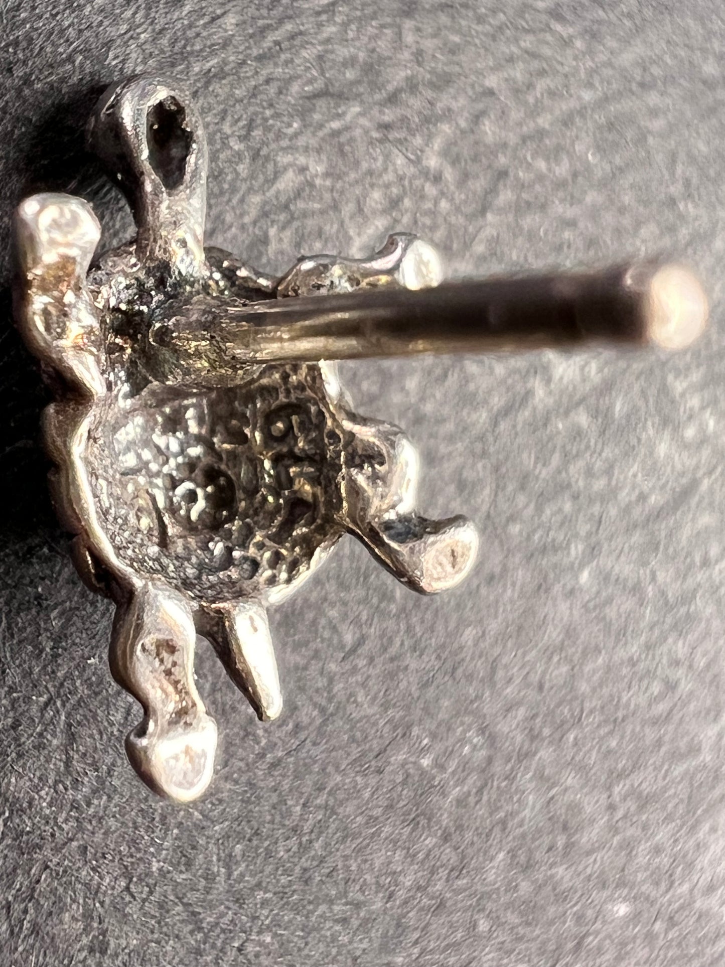 Tiny sterling silver turtle stud earrings