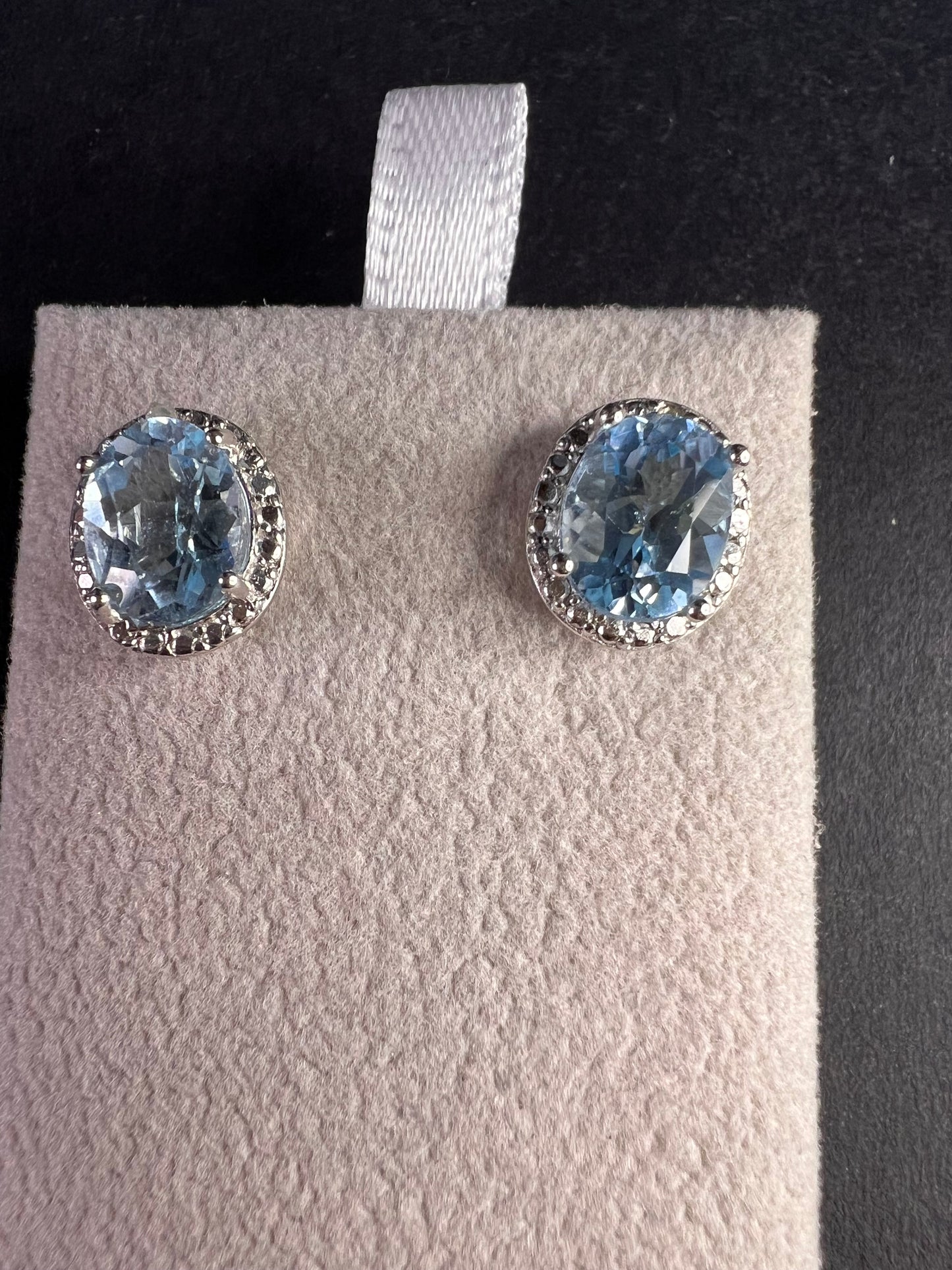 Sky Blue Topaz Sterling Silver Earrings 4.71ctw