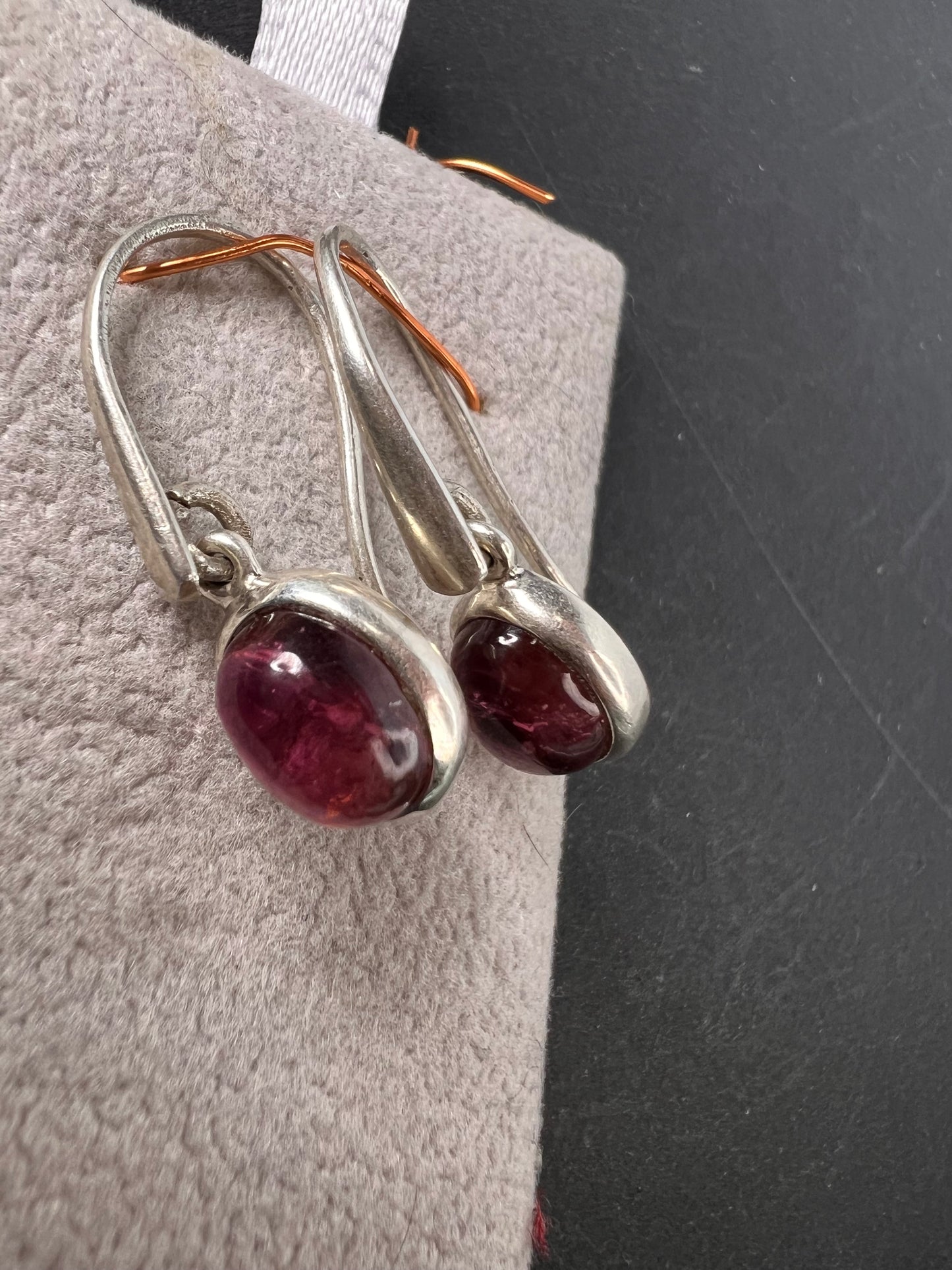 NEW Rubellite sterling silver dangle earrings 3.39 grams