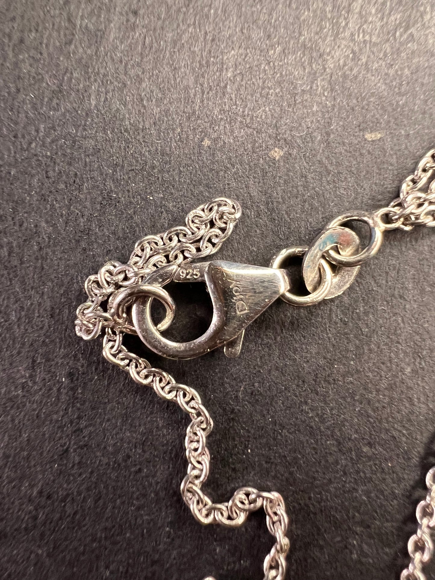 NEW smoky quartz Sterling silver 20 inch station necklace