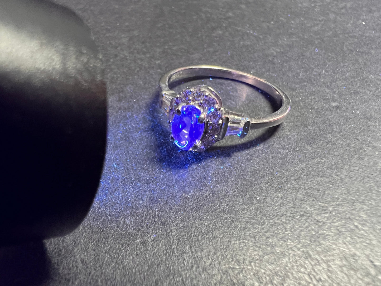 NEW gemmy moonstone and Moissanite sterling silver halo ring size 8