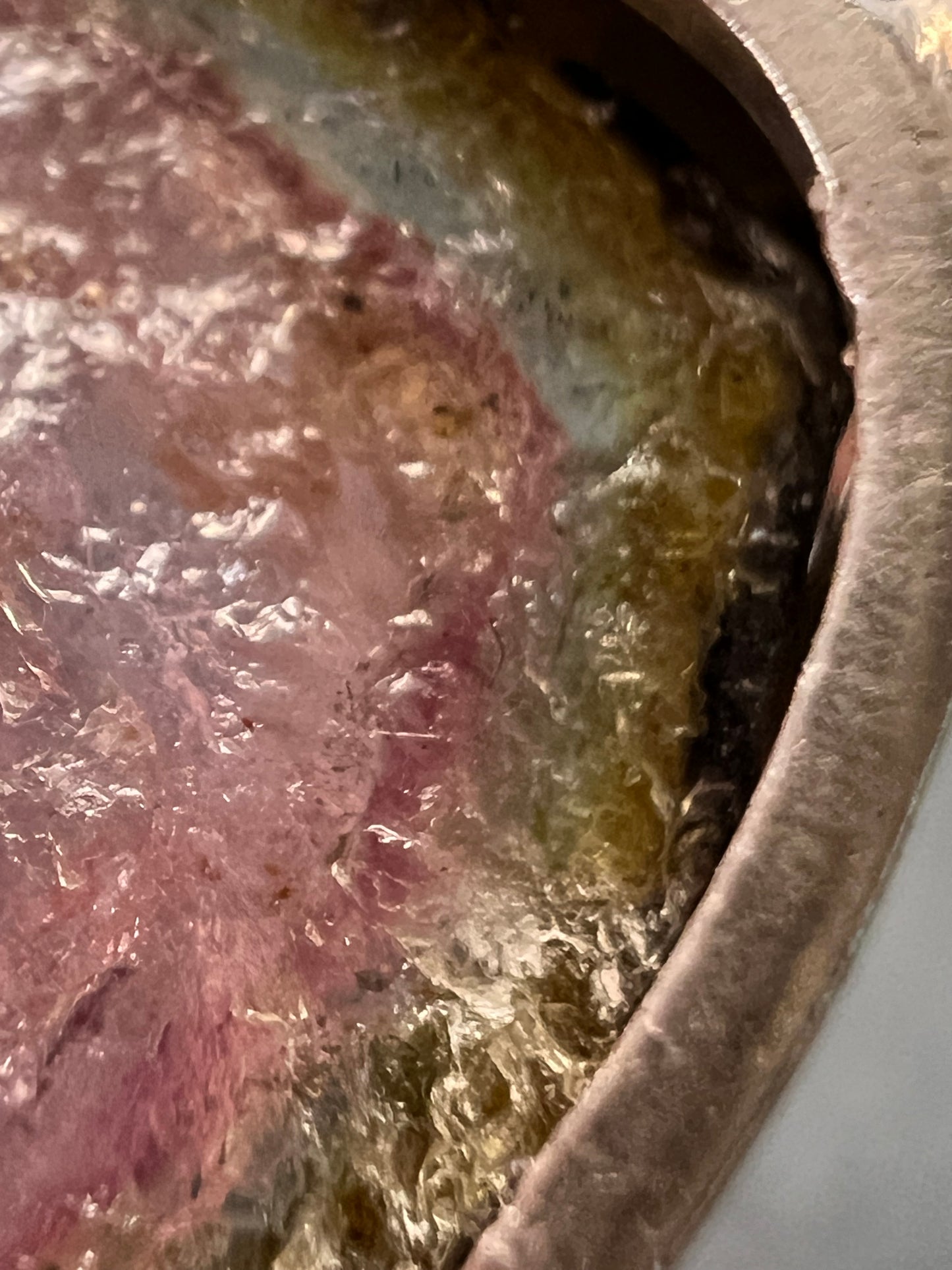 NEW Watermelon tourmaline sterling silver pendant 8.16 grams