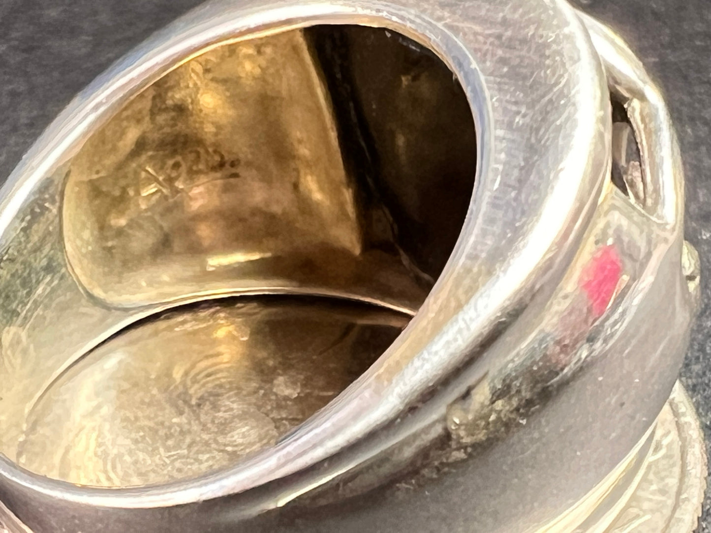 Vintage sterling silver black onyx ring size 5