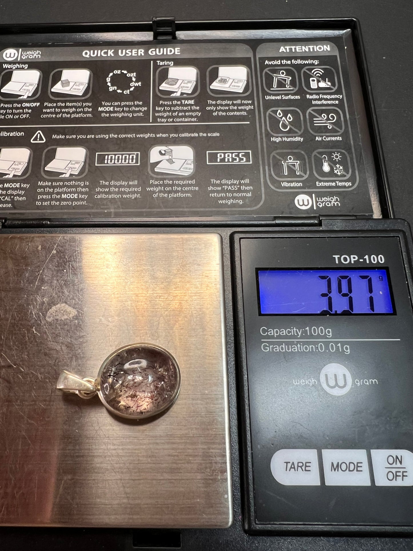 NEW Lepidocrocite super 7 sterling silver pendant 3.97 grams