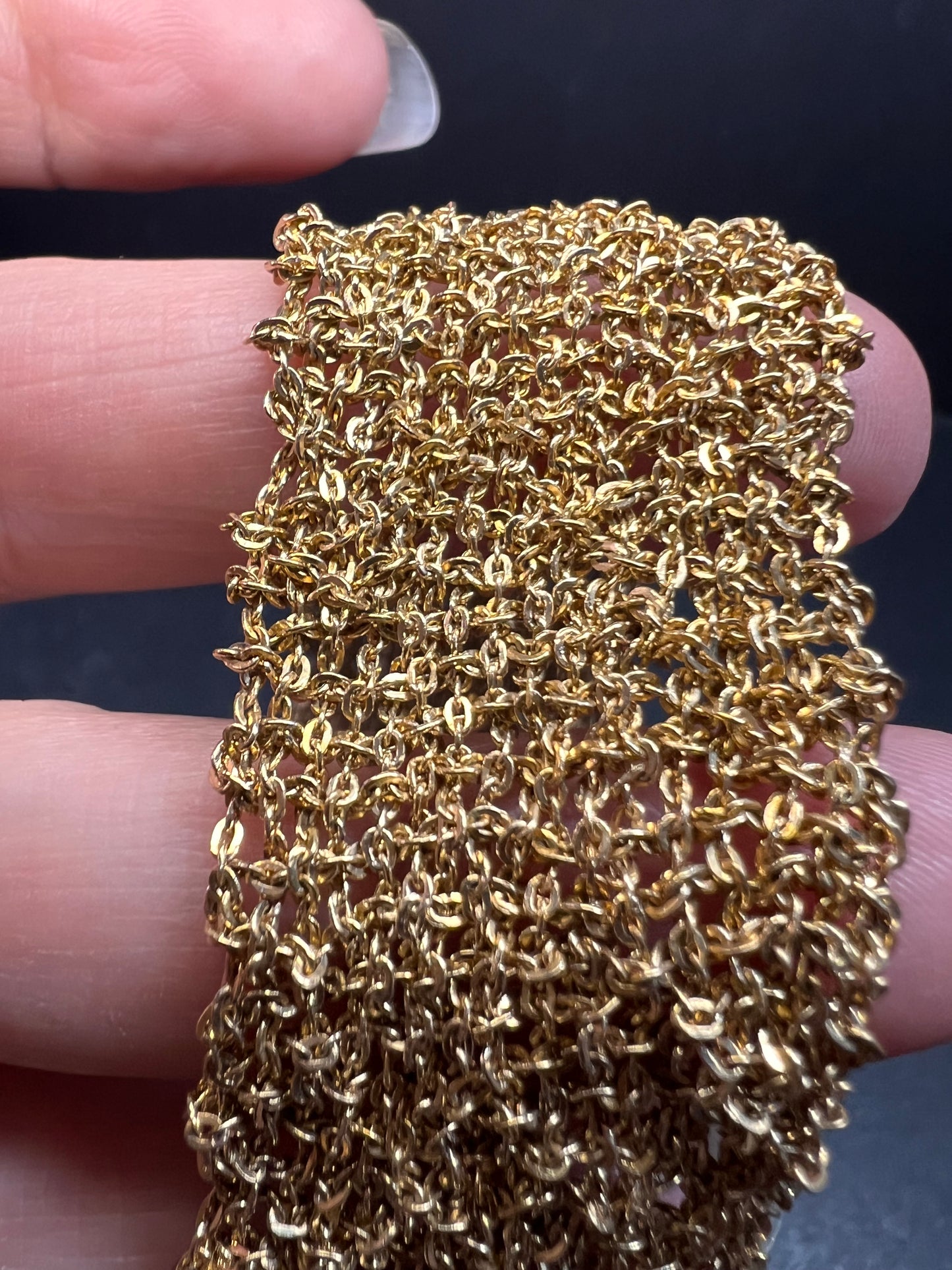 Gold plated over bronze mesh italian bracelet