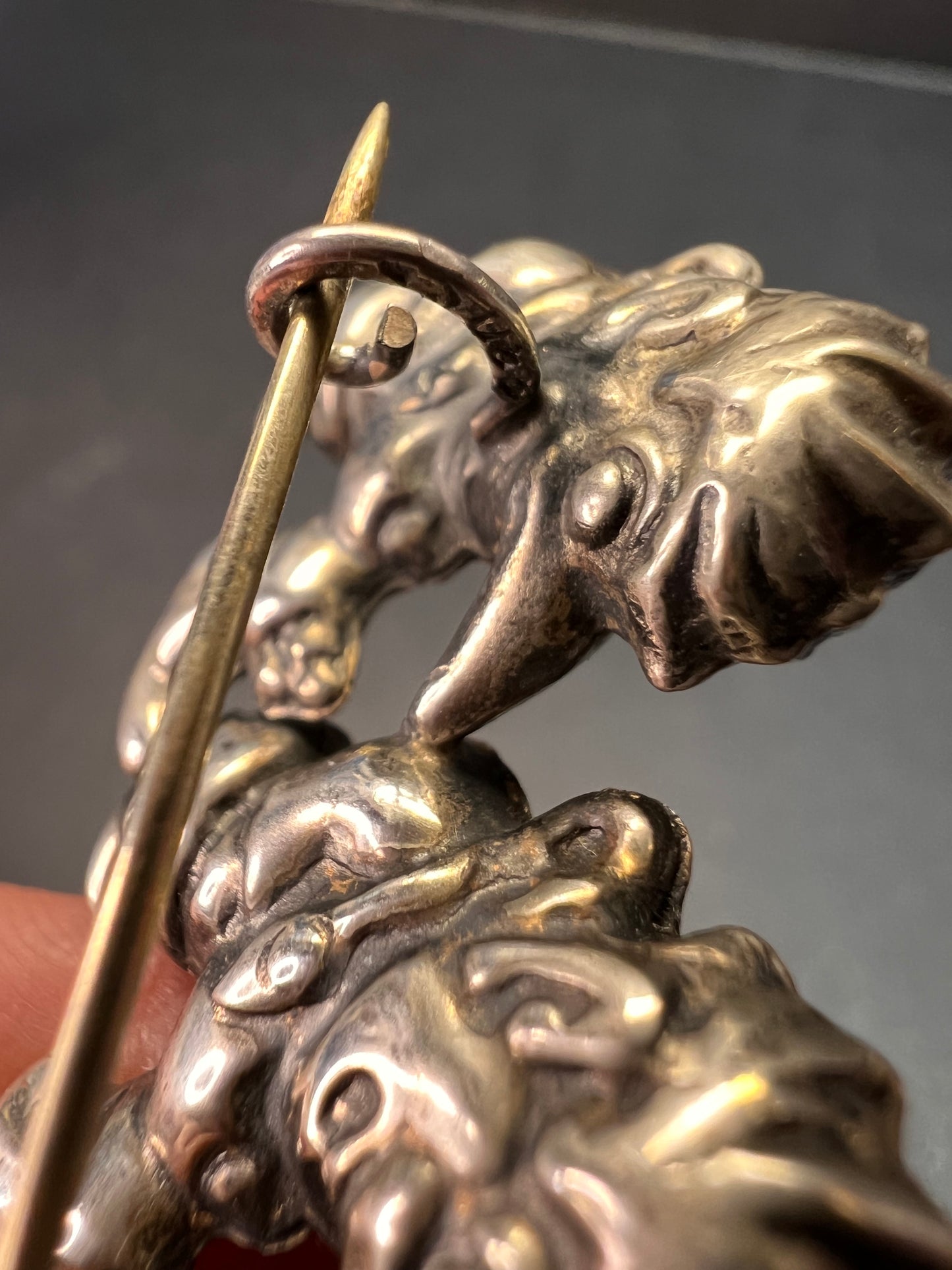 Rare vintage sterling silver Norwegian Norge troll brooch