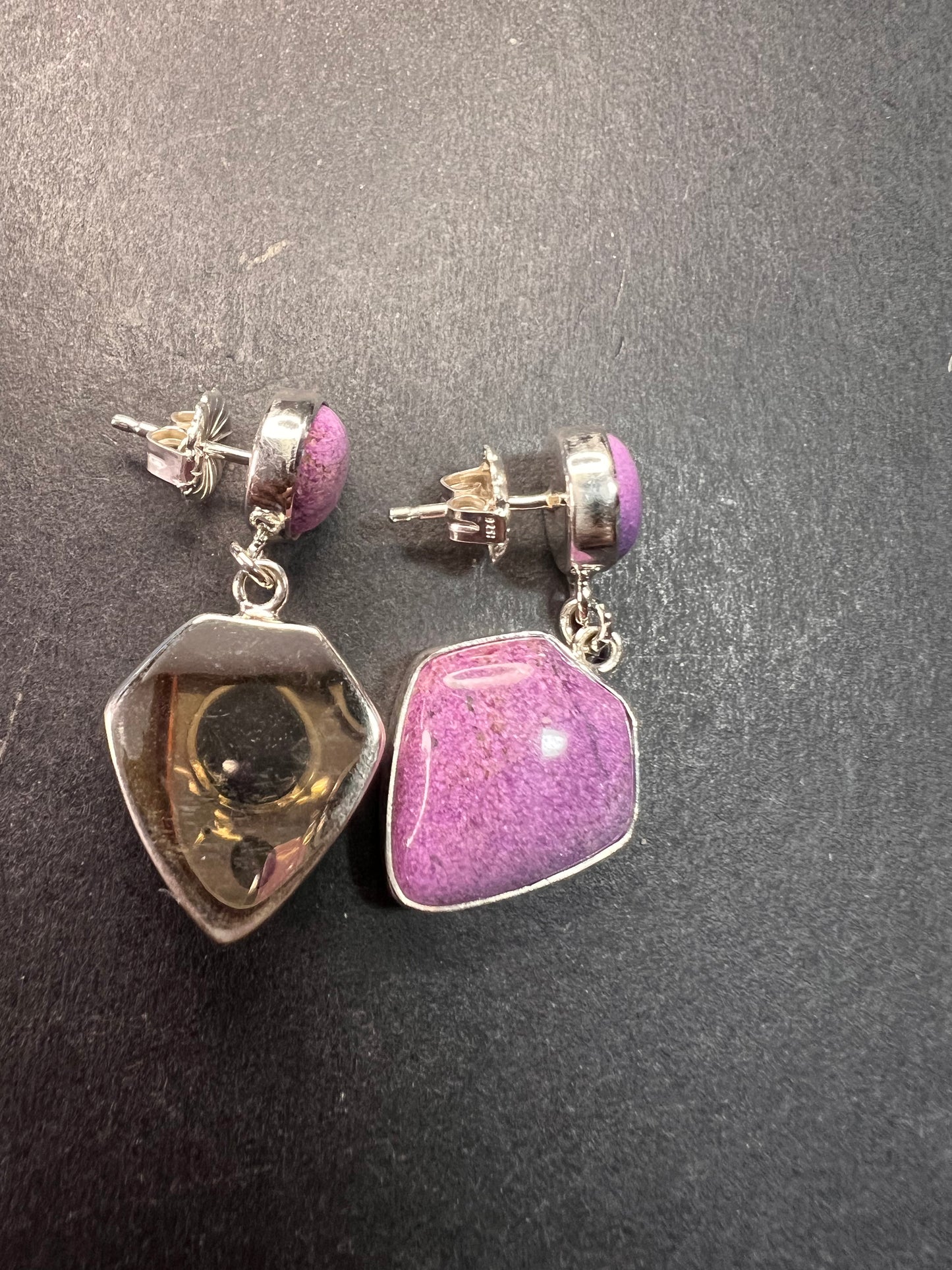 NEW Jay King stichtite sterling silver earrings