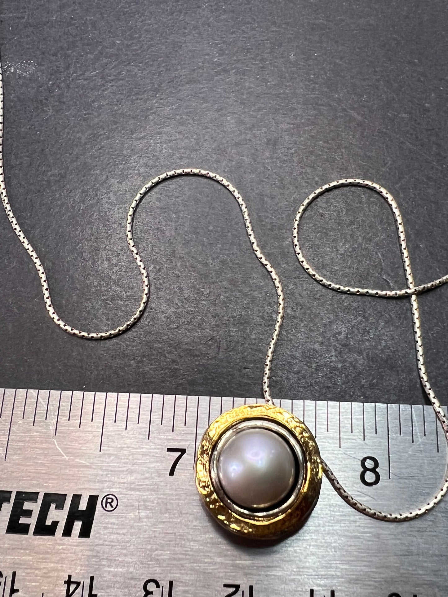 Silver Cultured Freshwater Pearl Sterling Silver With 14k Yellow Gold Over Accent Necklace