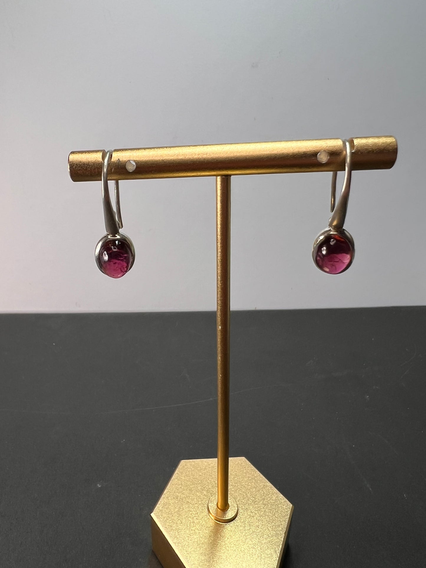 NEW Rubellite sterling silver dangle earrings 3.39 grams