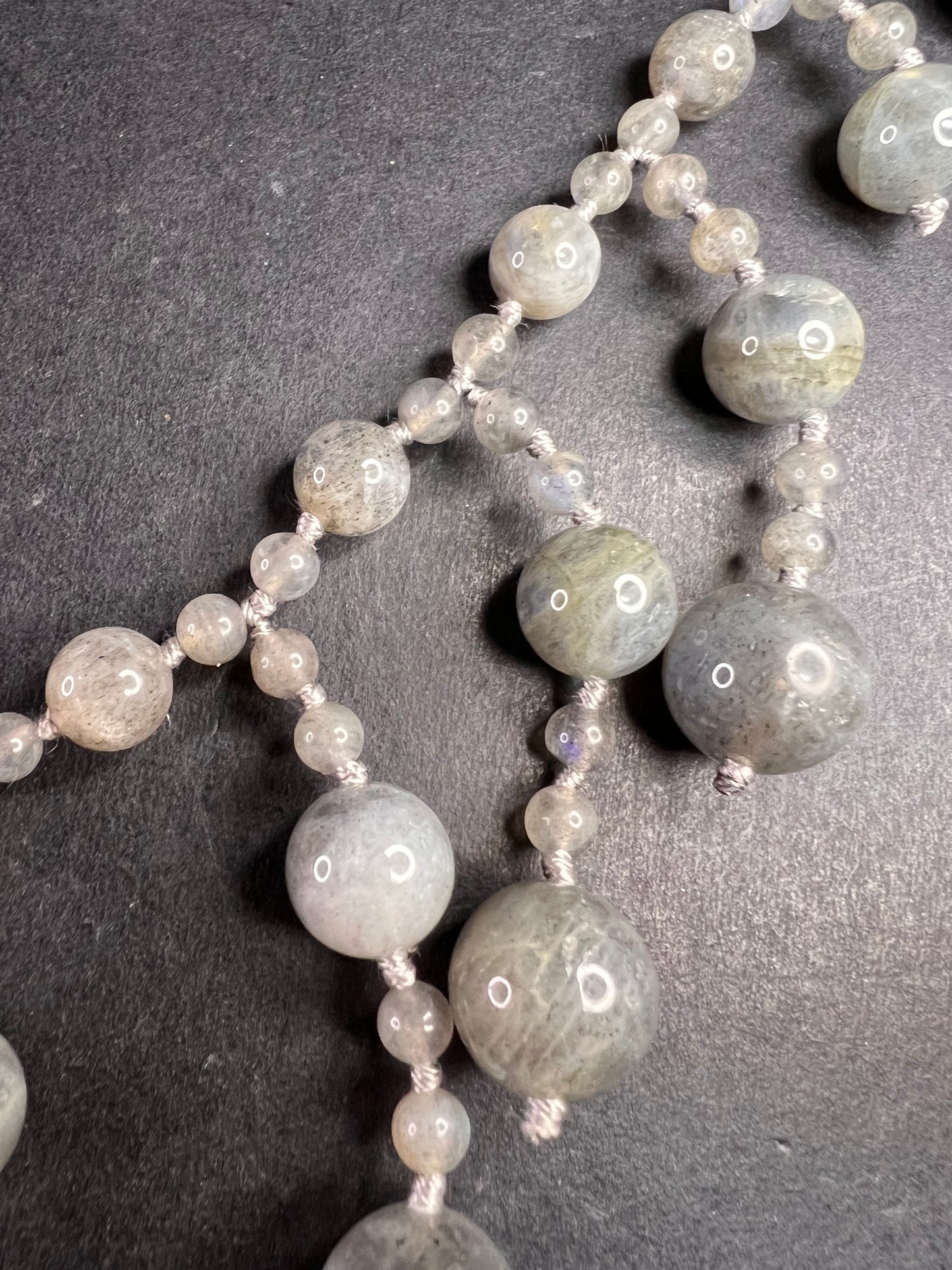 NEW labradorite bib statement necklace with sterling silver clasp