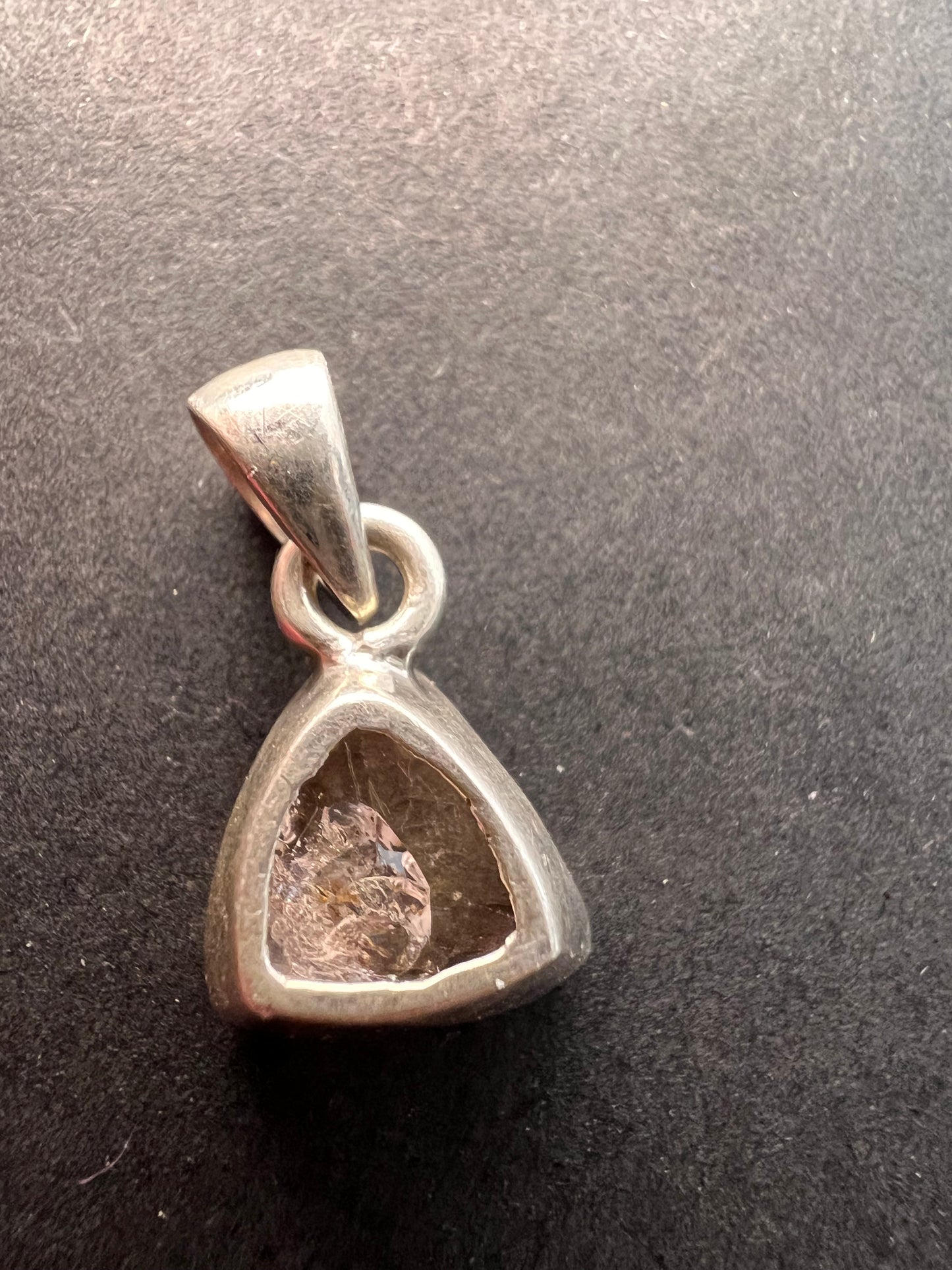 NEW Morganite trillium gemstone sterling silver pendant 2.39 grams