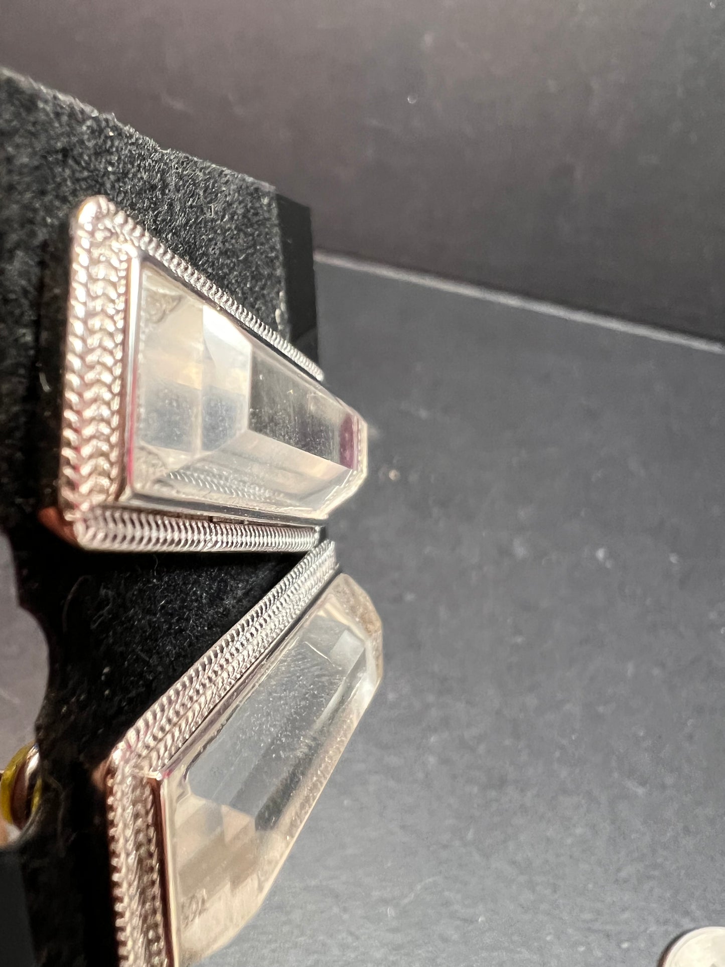 NEW clear quartz gemstone sterling silver earrings