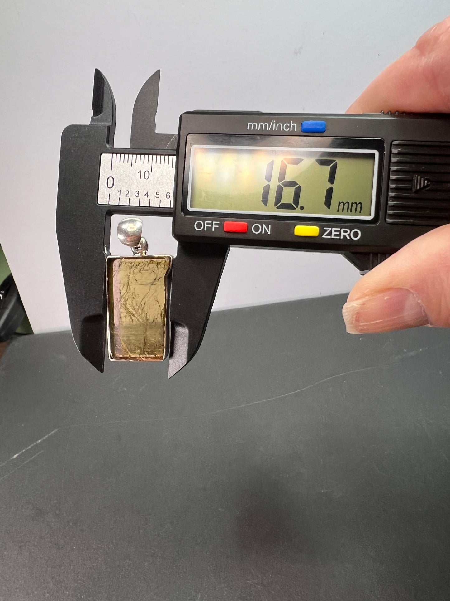 NEW Green watermelon tourmaline sterling silver pendant 4.97 grams