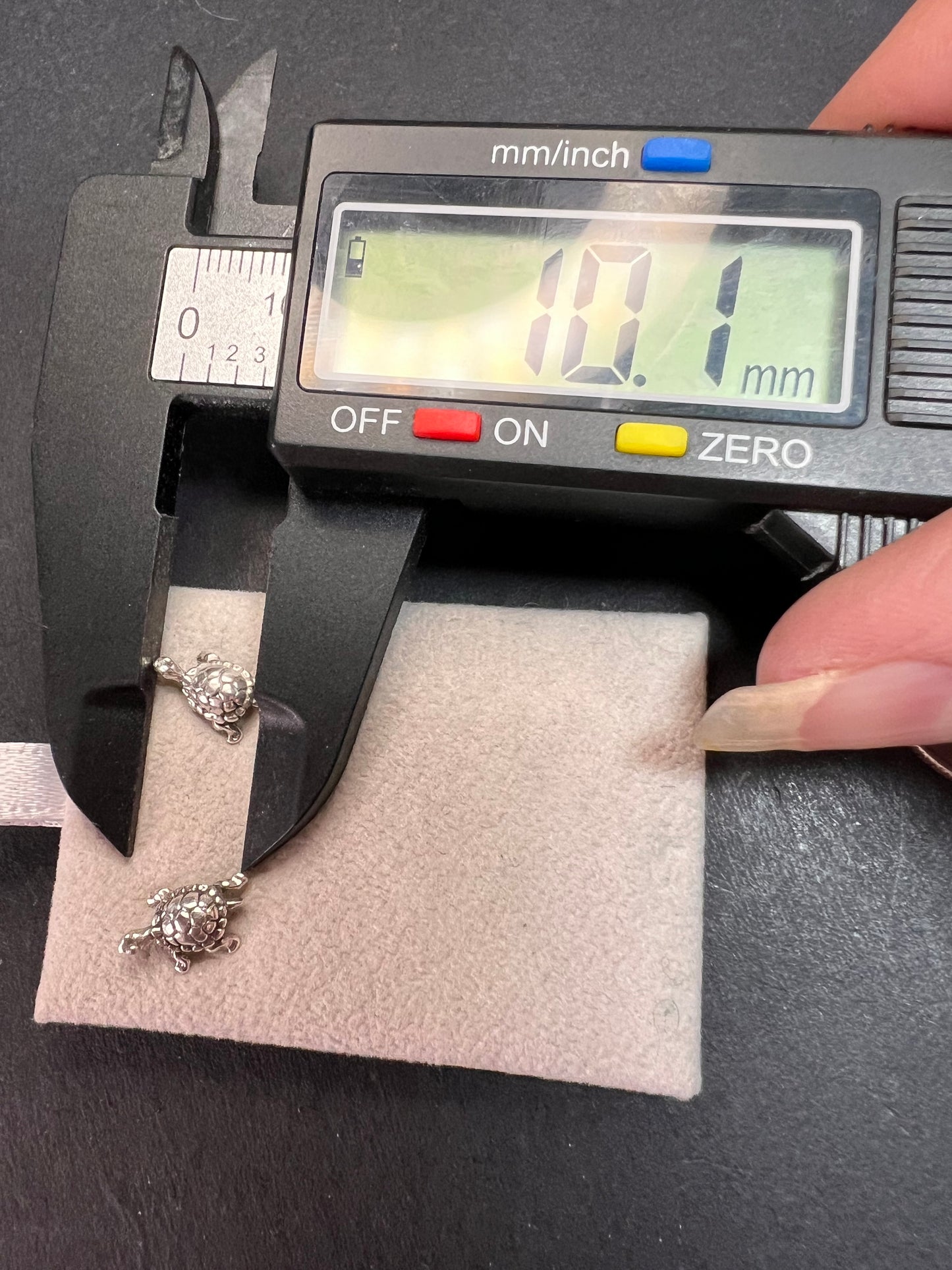 Tiny sterling silver turtle stud earrings