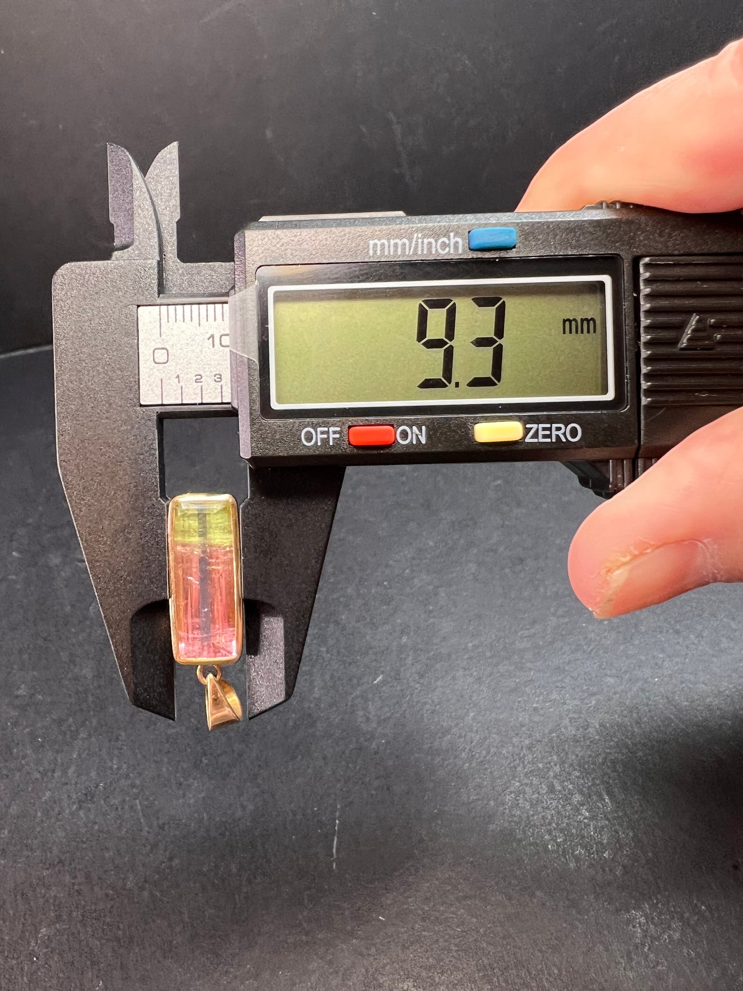 Vintage 14k gold watermelon tourmaline pendant