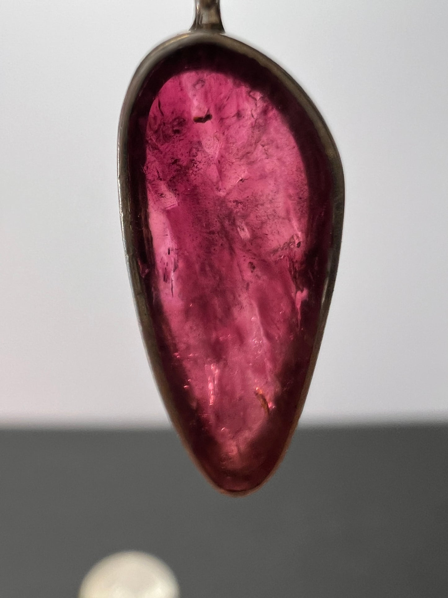 NEW pink tourmaline/ rubellite sterling silver pendant 1.59 grams