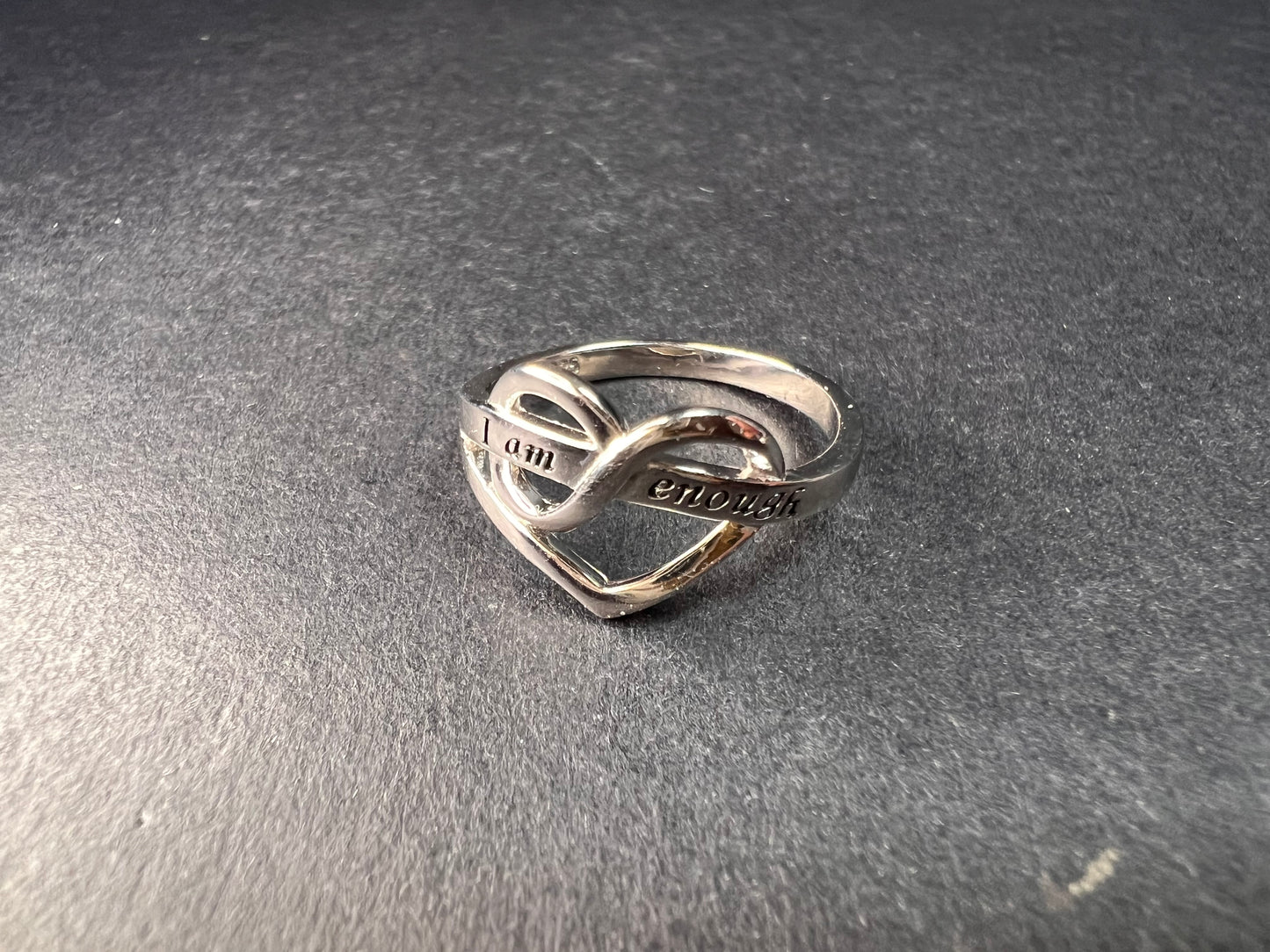 Vintage eternity heart You Are Enough ring size 6