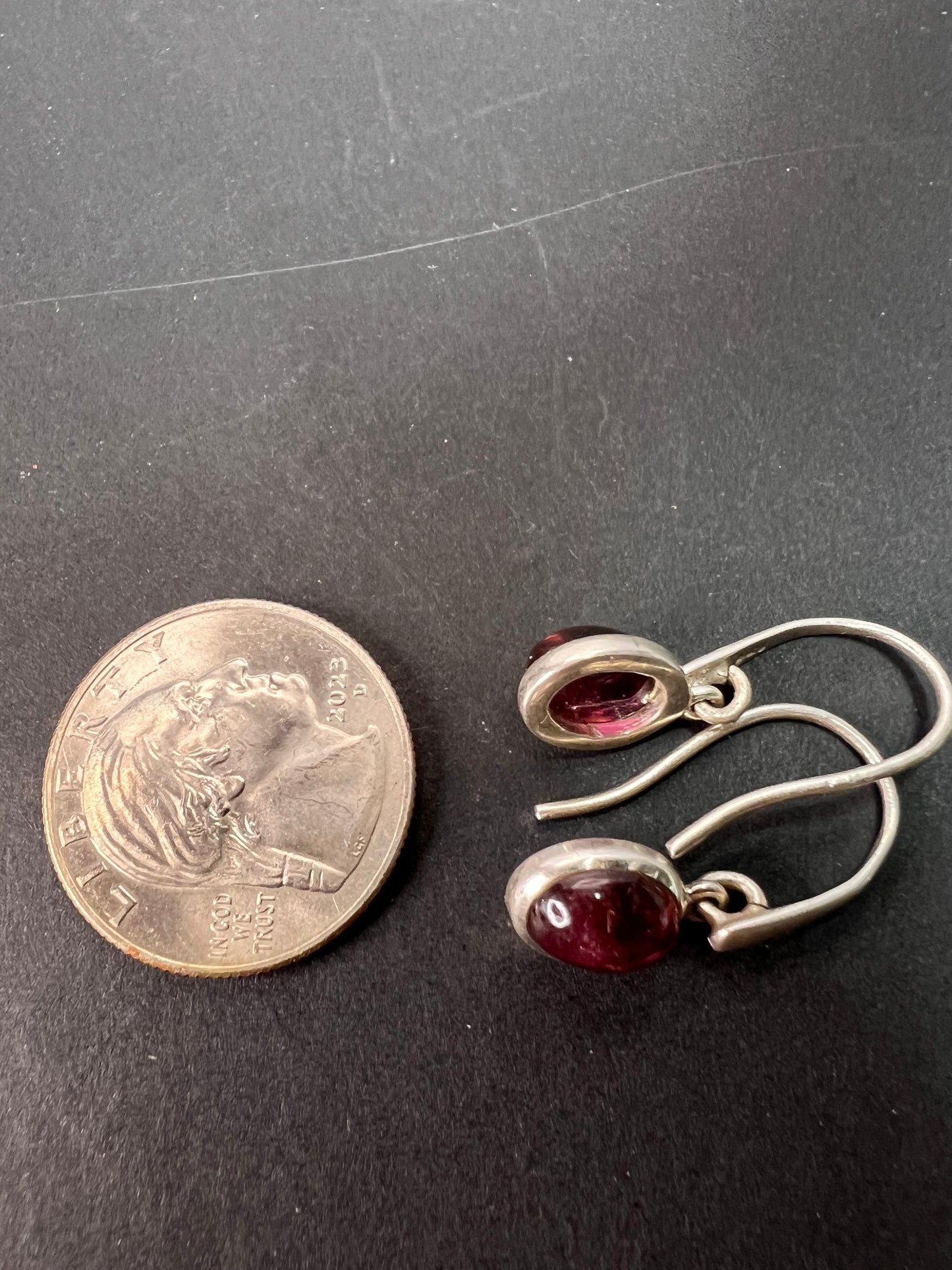 NEW Rubellite sterling silver dangle earrings 3.39 grams
