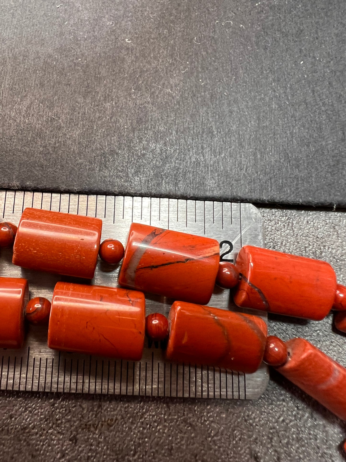 NEW Red jasper 30 inch necklace with sterling silver clasp