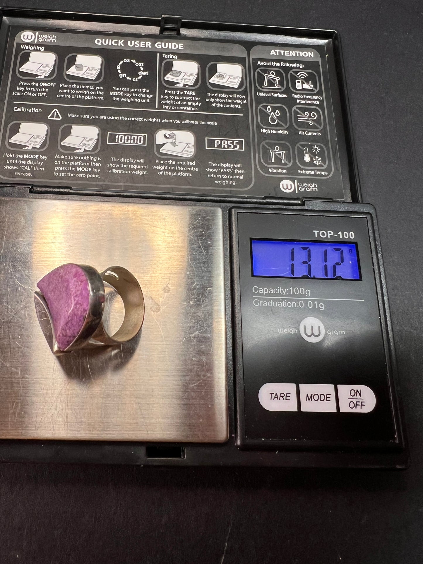 Jay King DRT stichtite sterling silver ring size 6