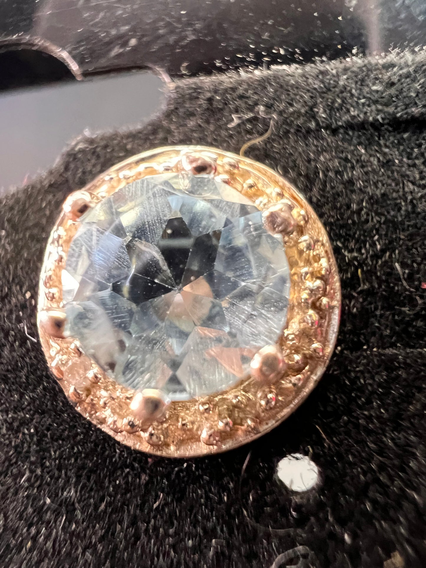 NEW blue topaz and diamond sterling silver stud earrings