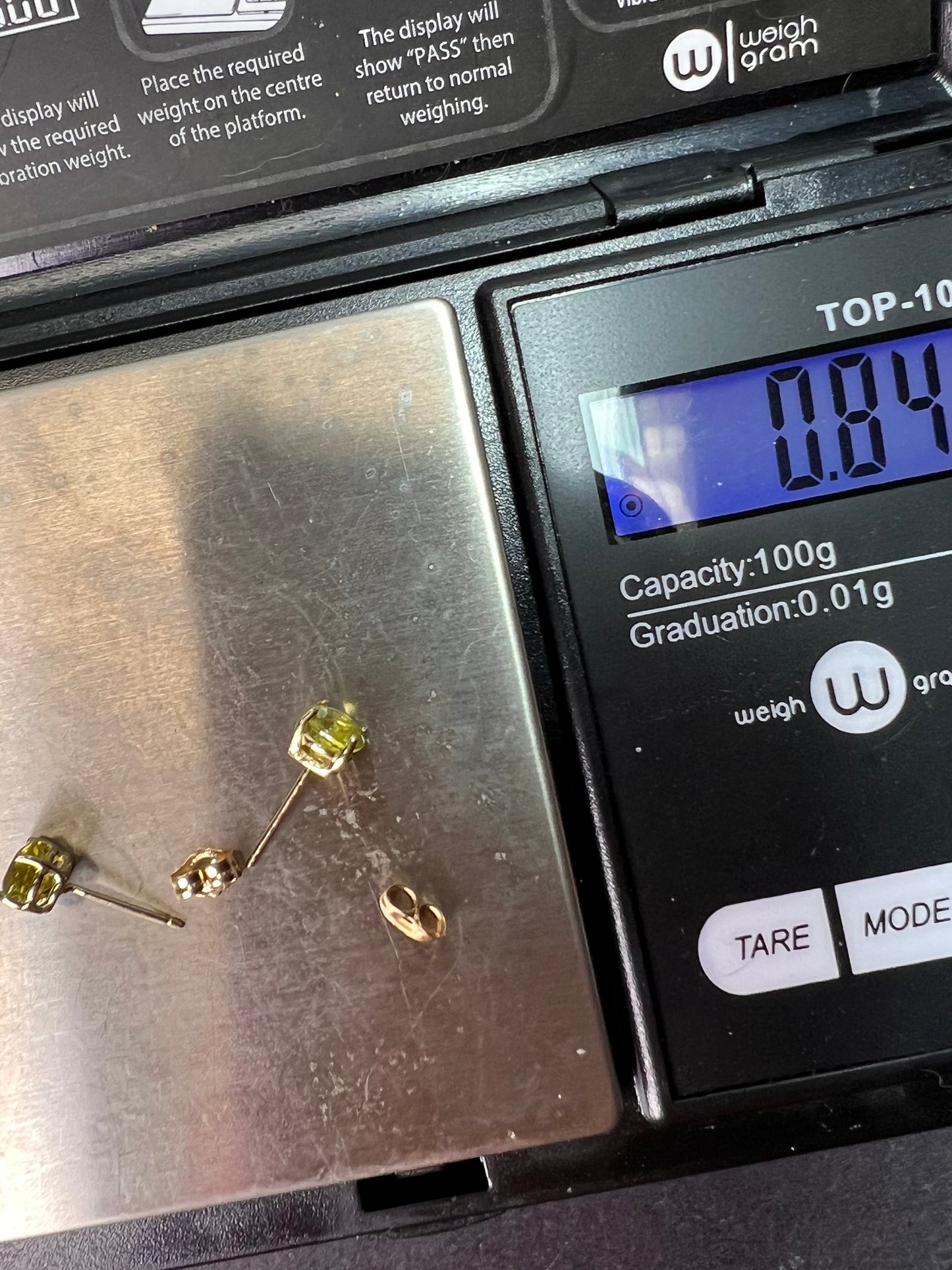 14k yellow gold sava sphene stud earrings