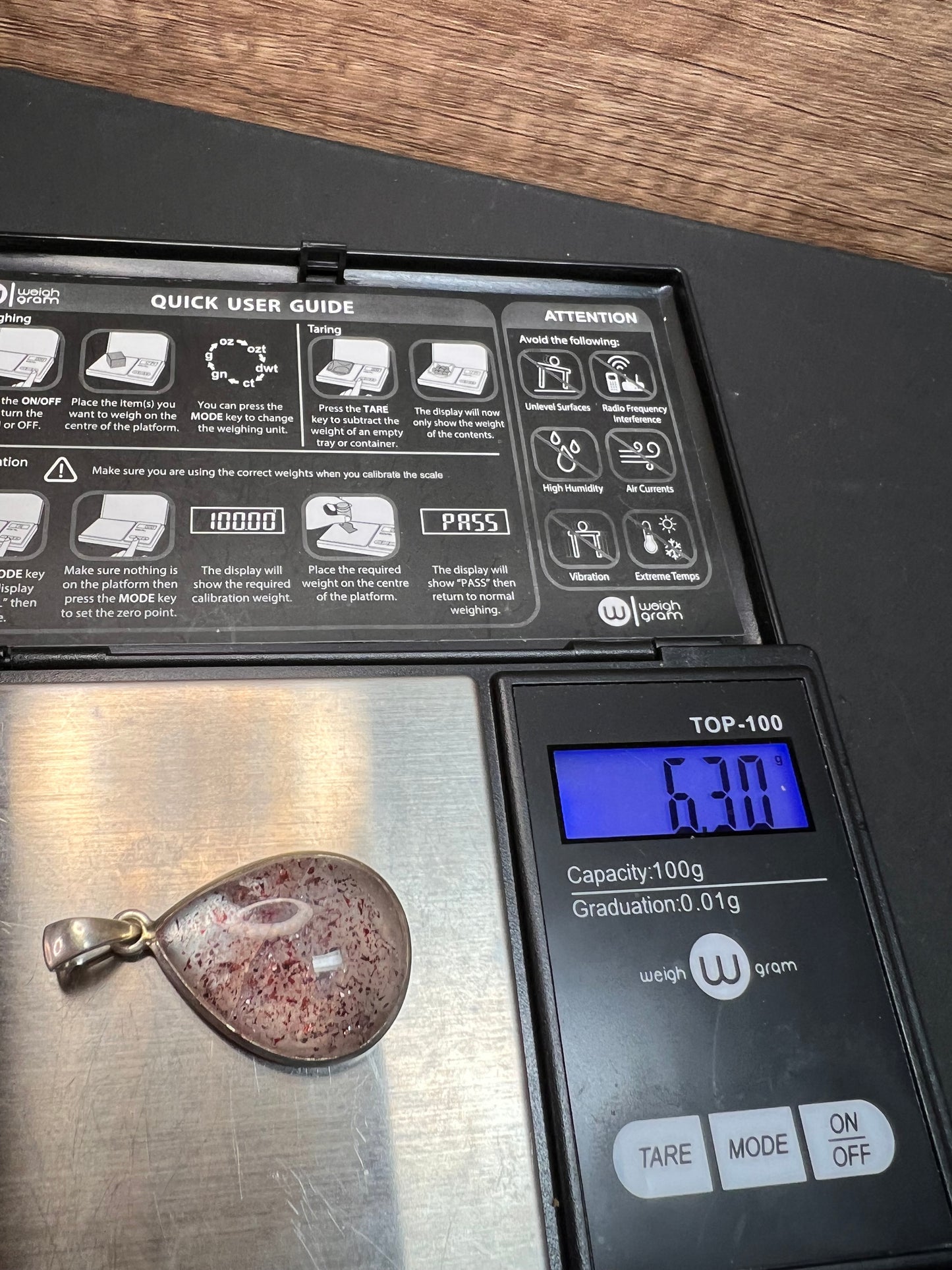 NEW Lepidocrocite super 7 teardrop pendant 6.30 grams