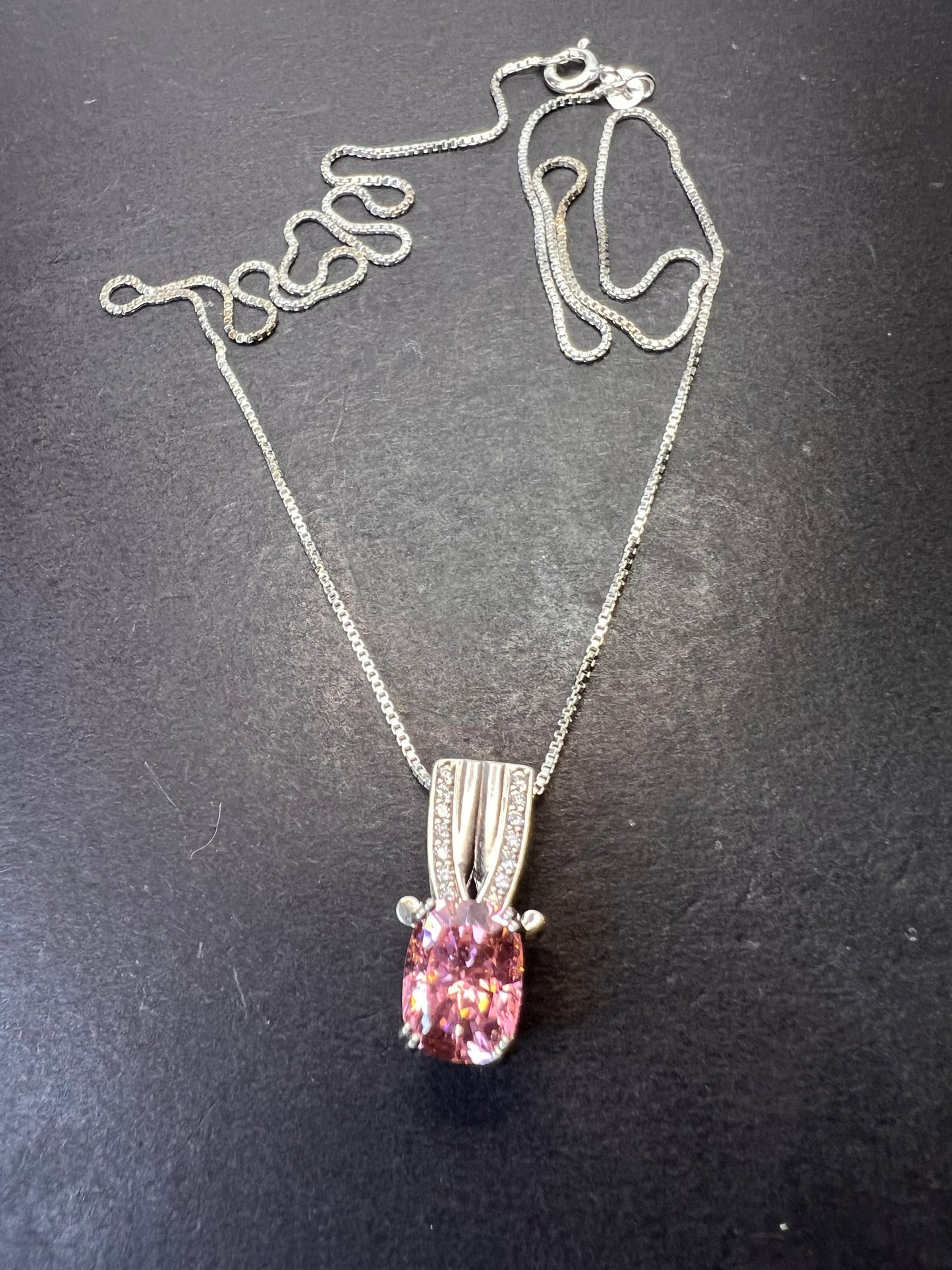 Bella Luce 5.17ctw Pink and white CZ Rhodium Over Silver Pendant