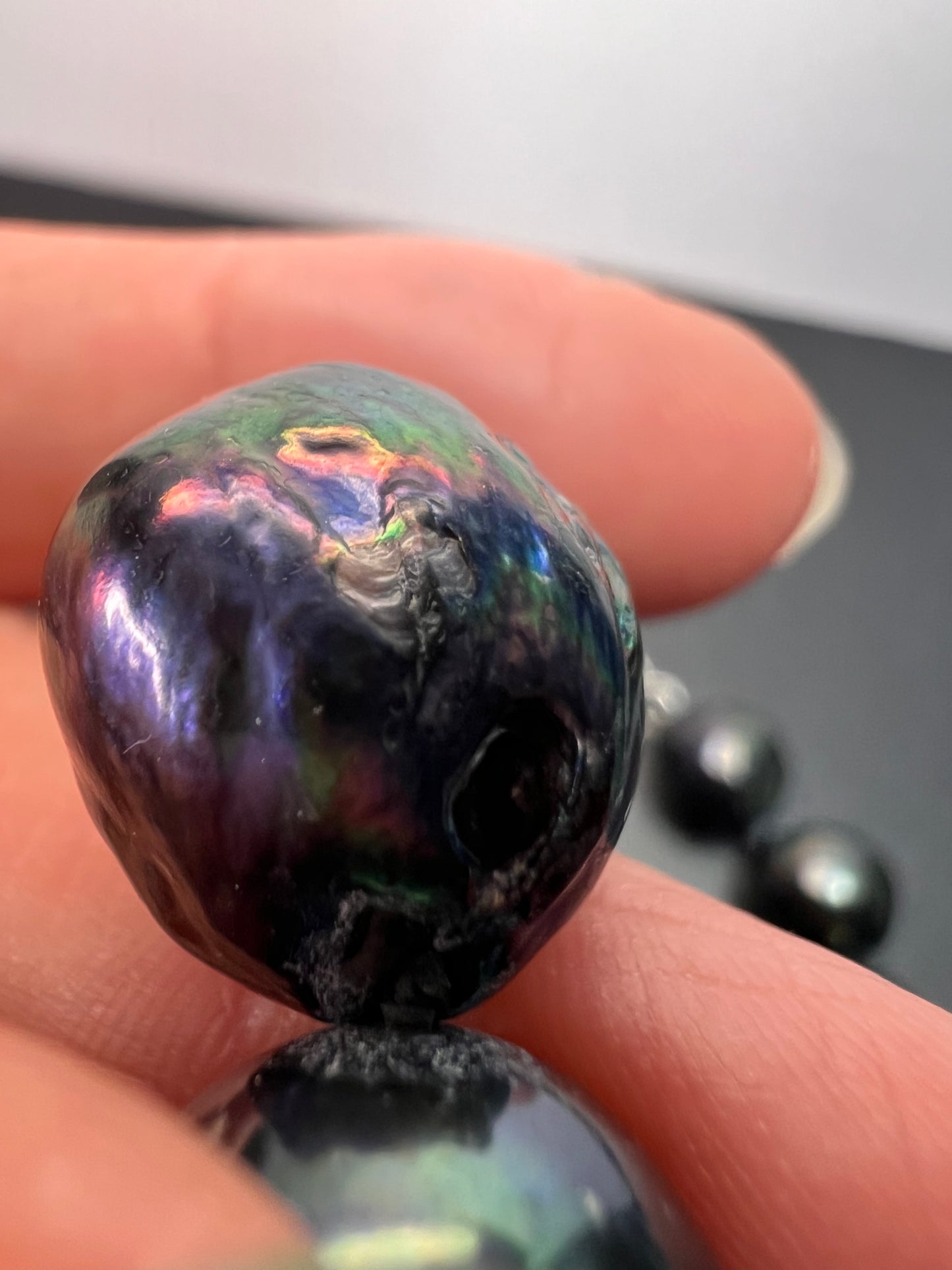 13mm Tahitian peacock baroque pearl 22 inch necklace with sterling silver clasp