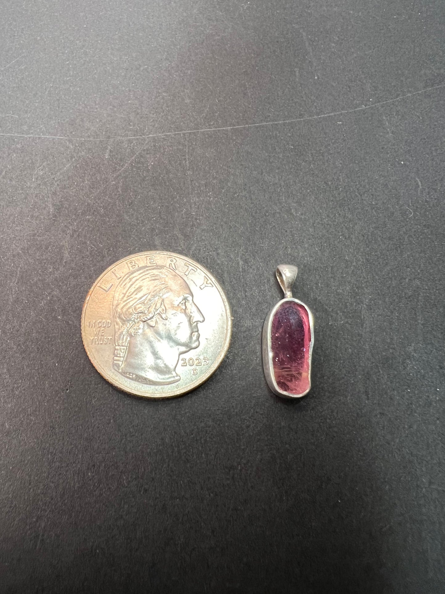 NEW pink/ bi color tourmaline sterling silver pendant 1.28 grams