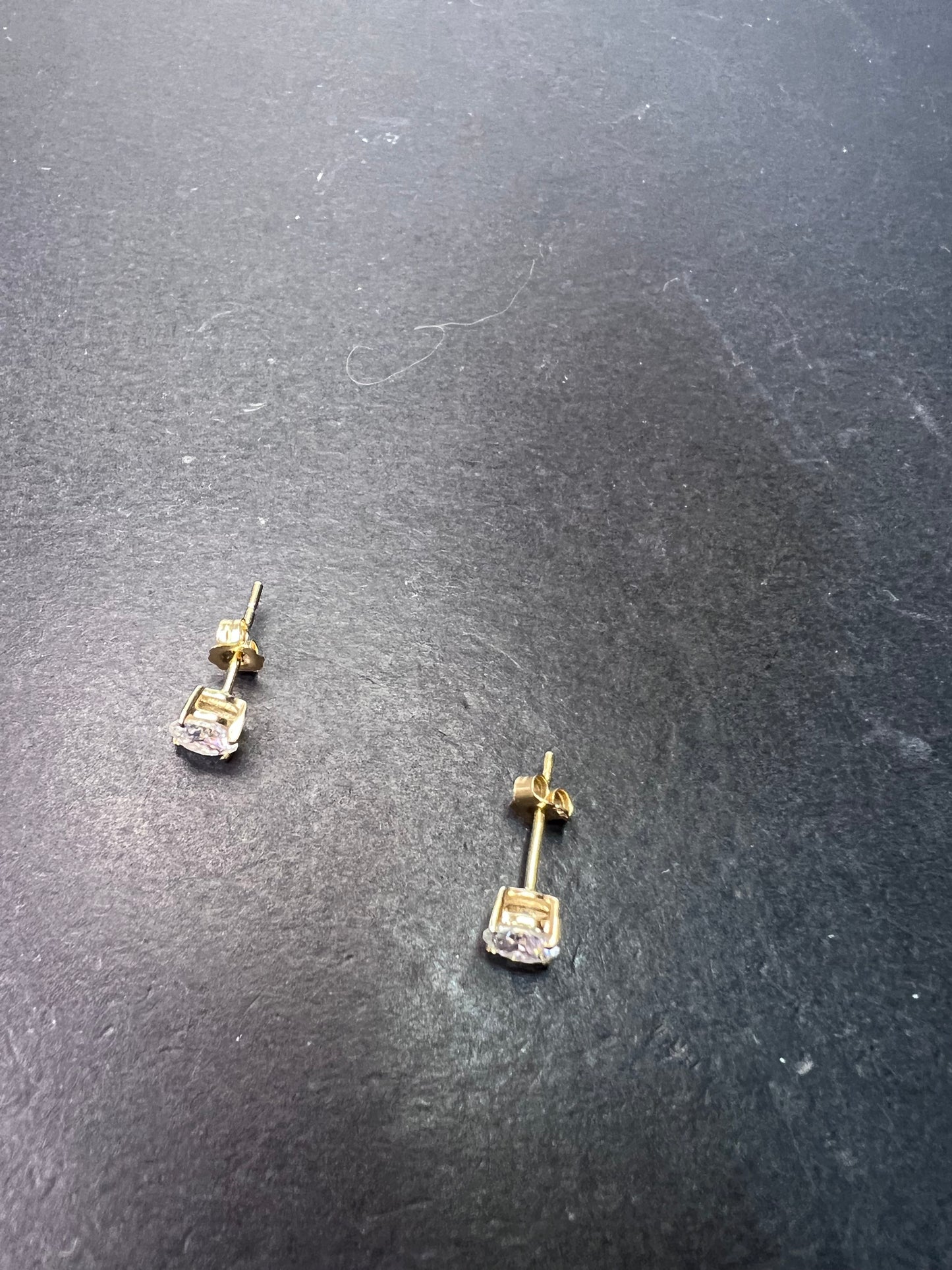 10k yellow gold moissanite stud earrings 4.8mm