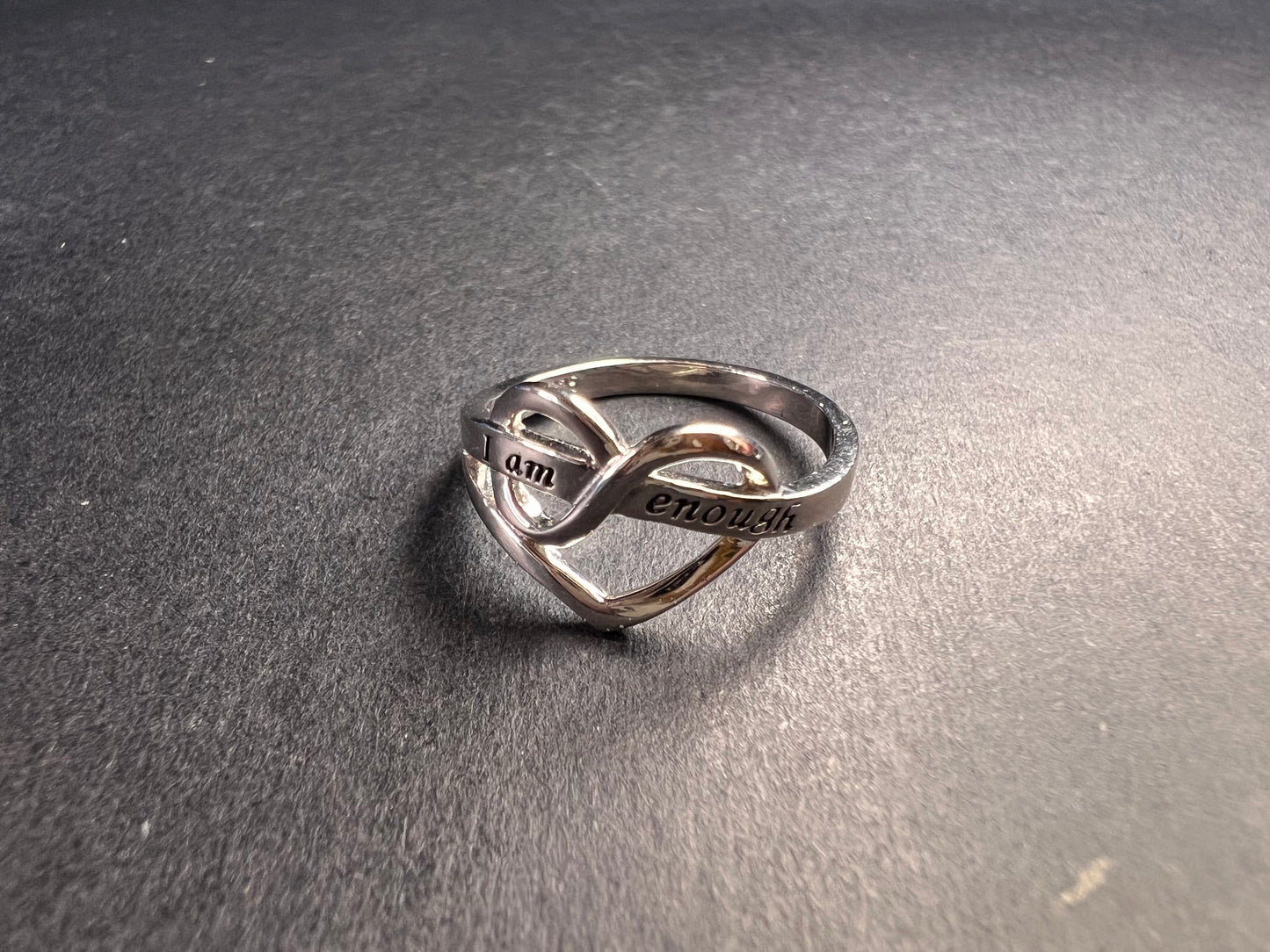 Vintage eternity heart You Are Enough ring size 6