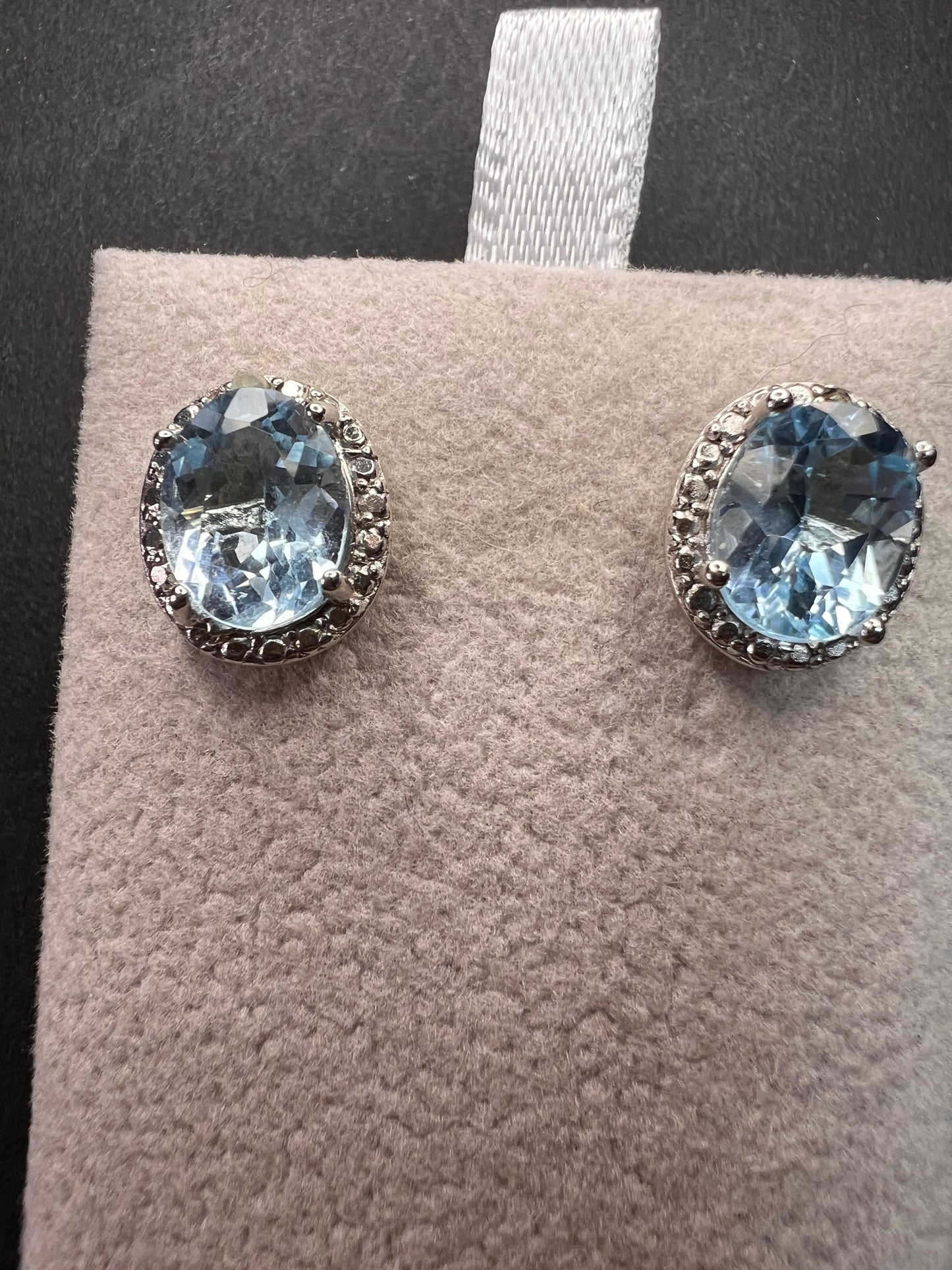 Sky Blue Topaz Sterling Silver Earrings 4.71ctw